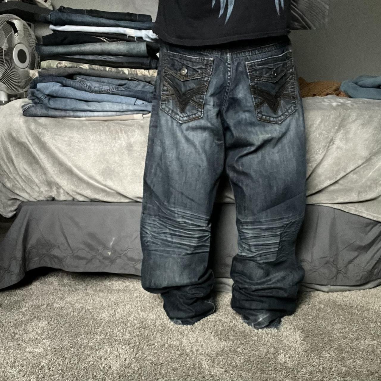 Insane pair of y2k helix jeans, really nice comfy... - Depop