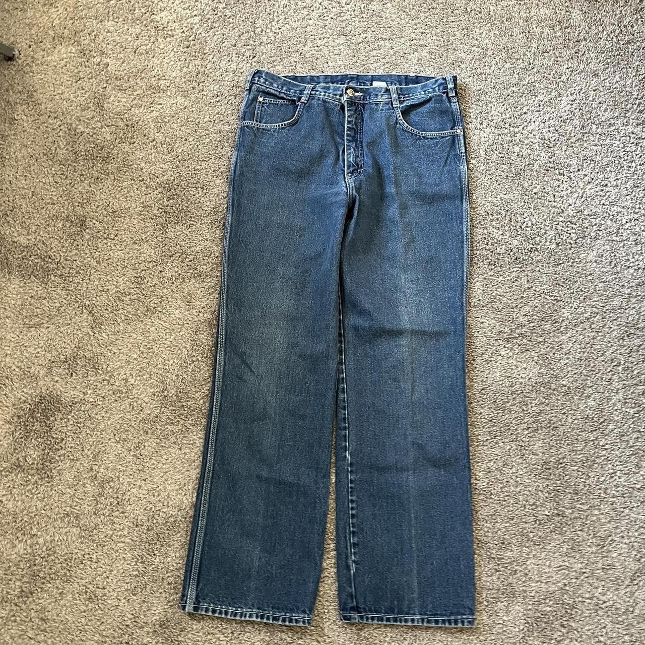Insane pair of y2k embroidered jeans, really nice... - Depop