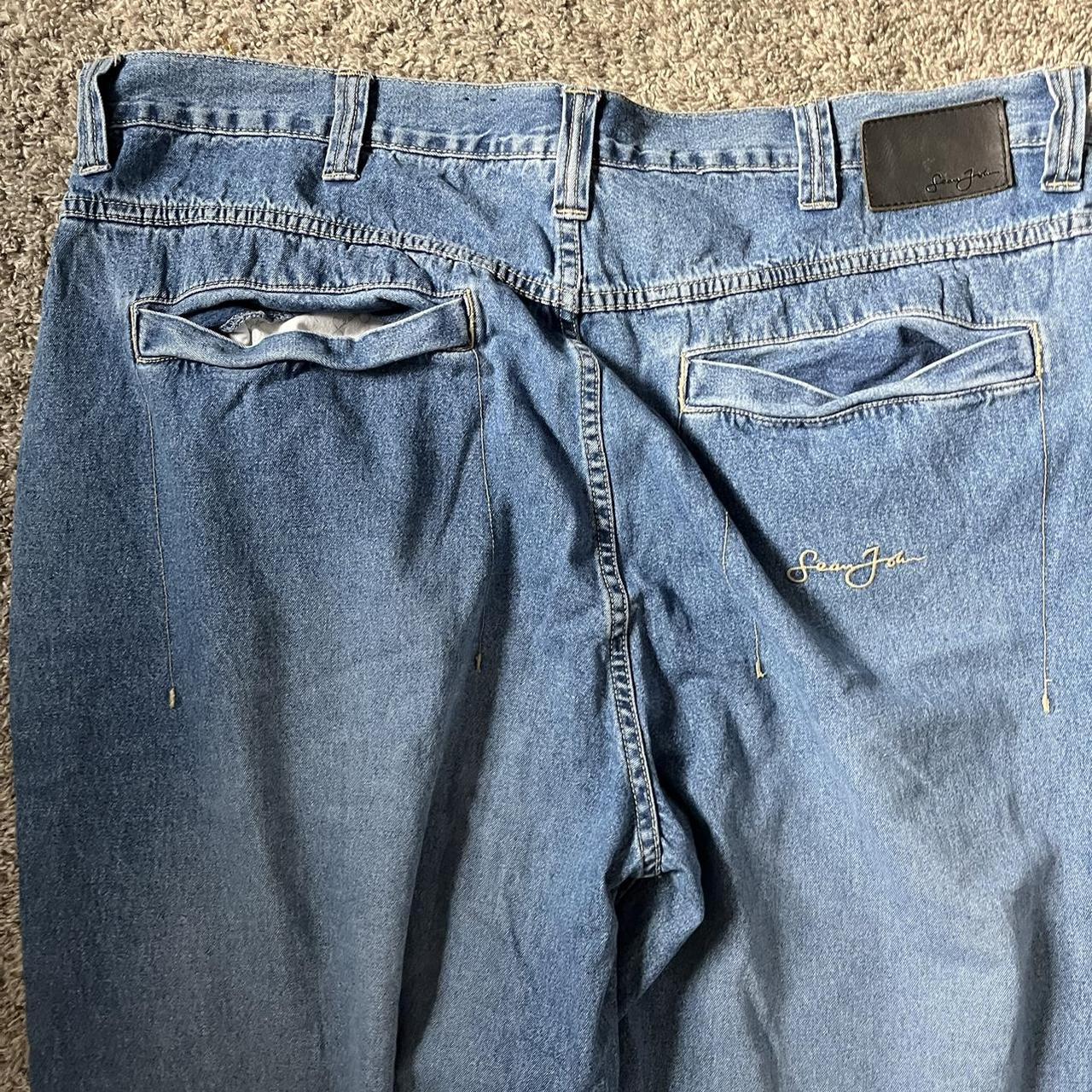 Insanely baggy embrodiered Sean john jeans, dm me... - Depop