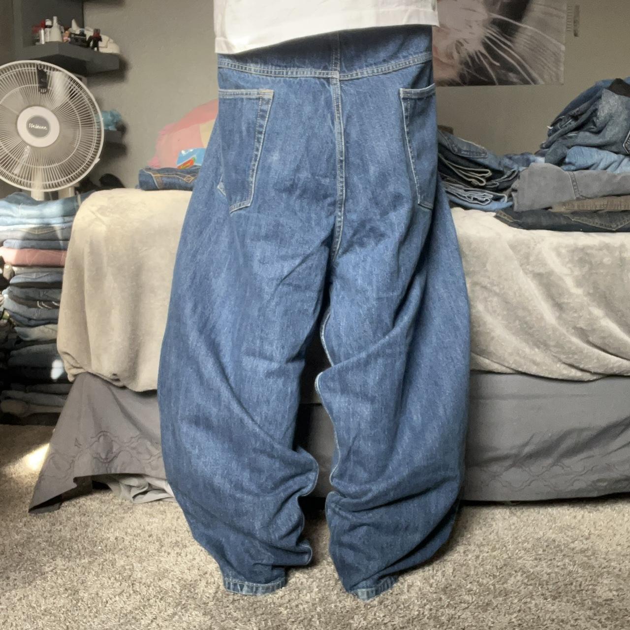 Insanely baggy y2k blue jeans, dm me with any... - Depop