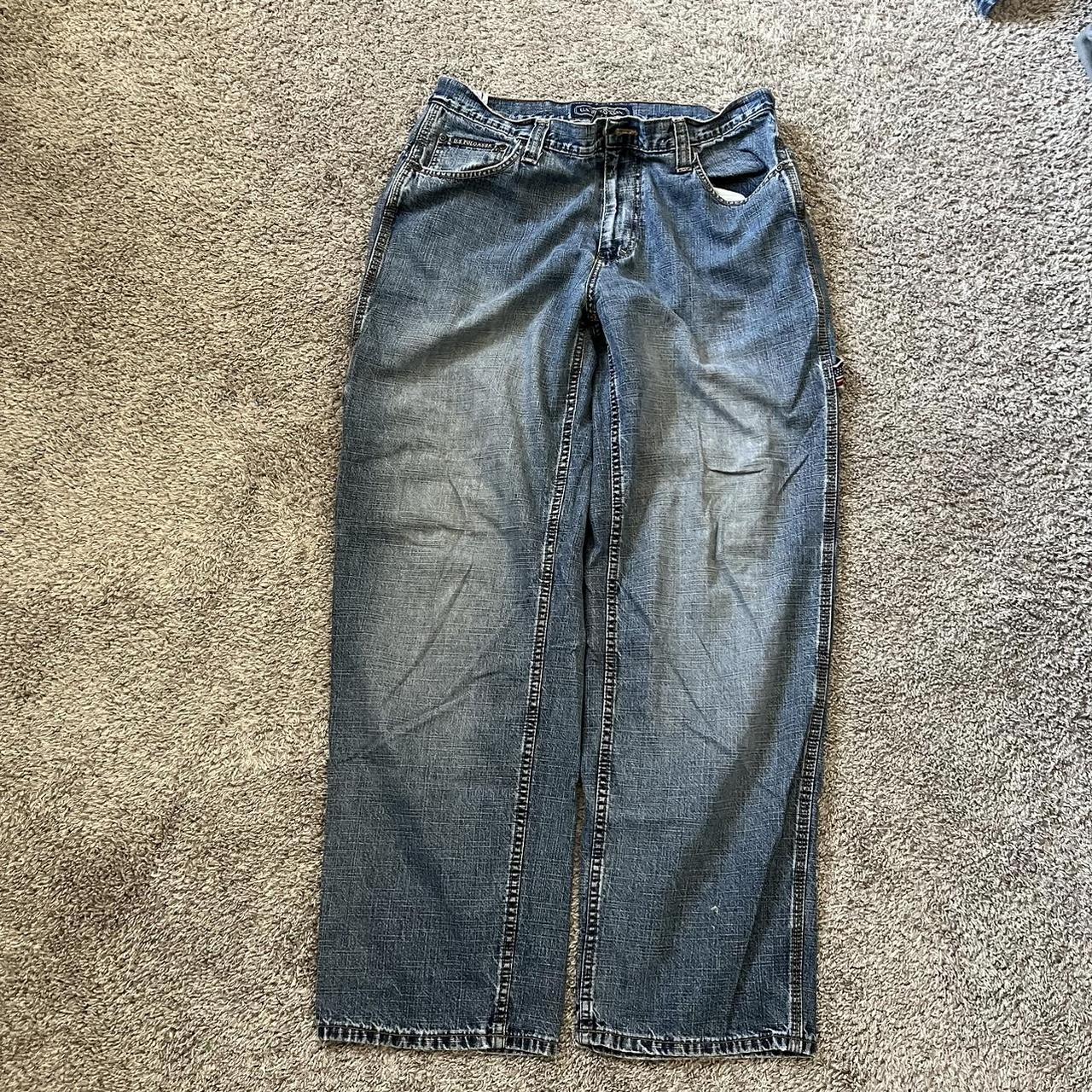 Insanely baggy pair of y2k uspa jeans, dm me with... - Depop