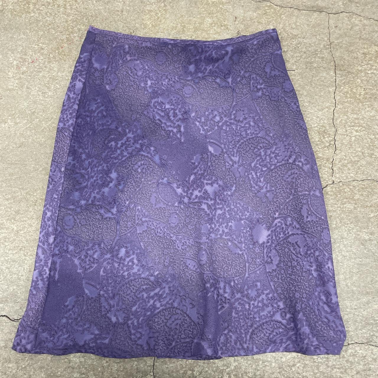 Y2k Wanted purple floral pattern skirt Size 9 W:... - Depop