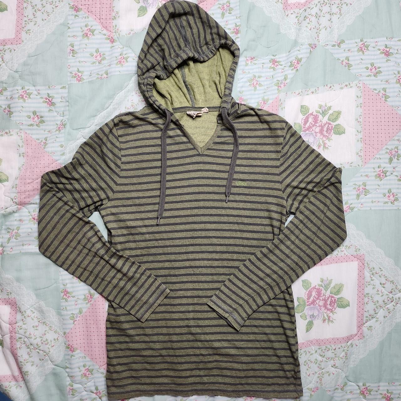 vans sage green striped hoodie Skater boy emo