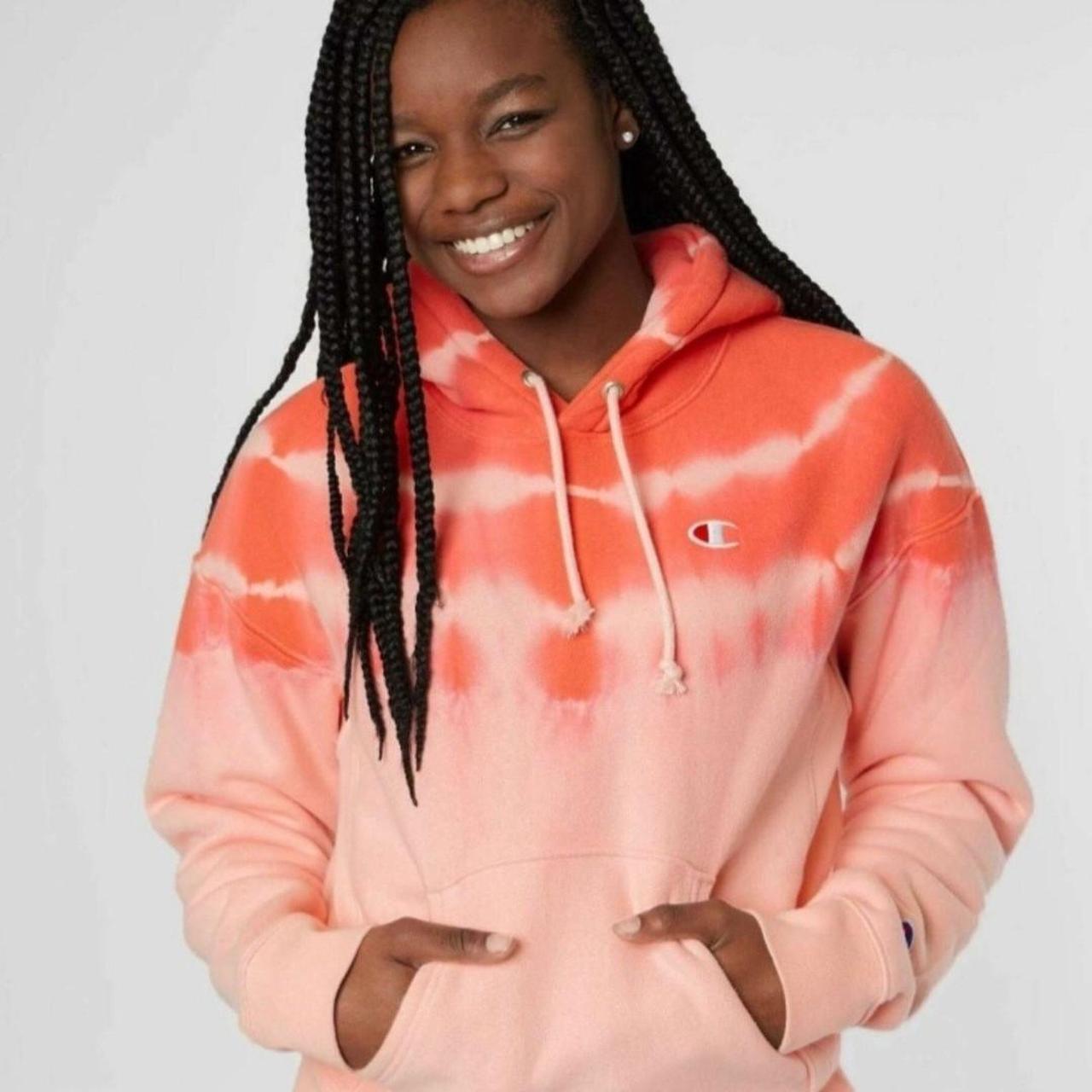 Pink tie dye champion sweatshirt sale