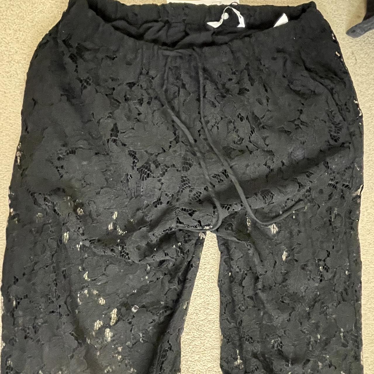 brand new zara black lace trousers with Depop