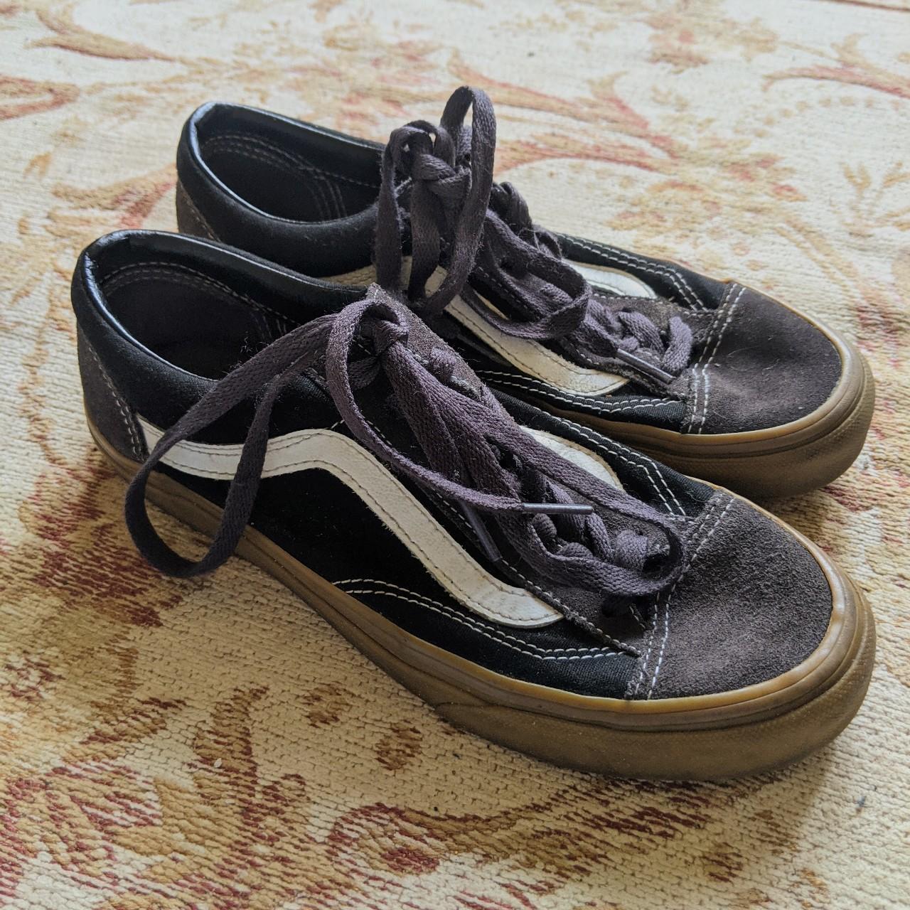 Vans Women's Grey and Brown Trainers | Depop