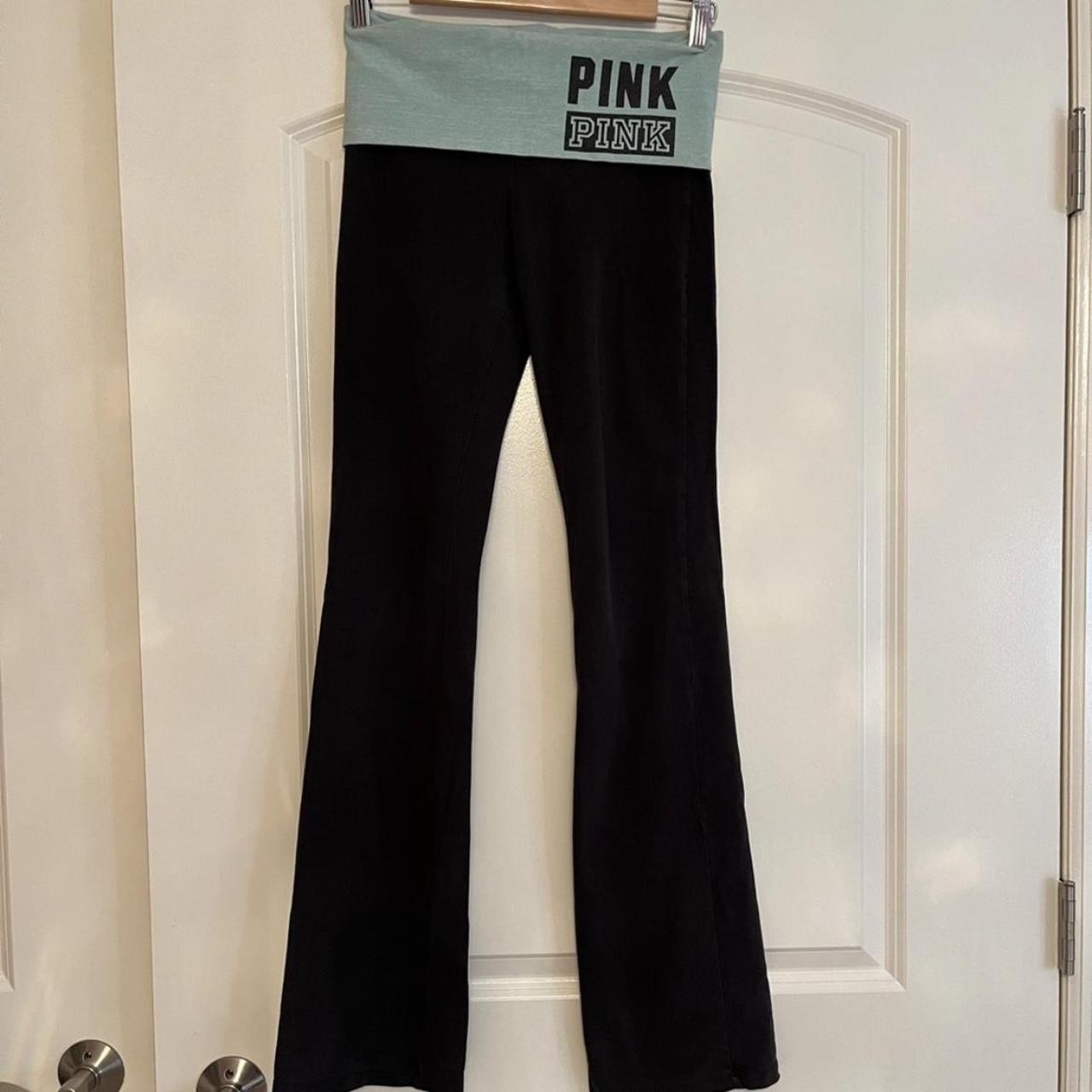 Pink Victoria’s Secret Foldover Flare Legging Great... Depop