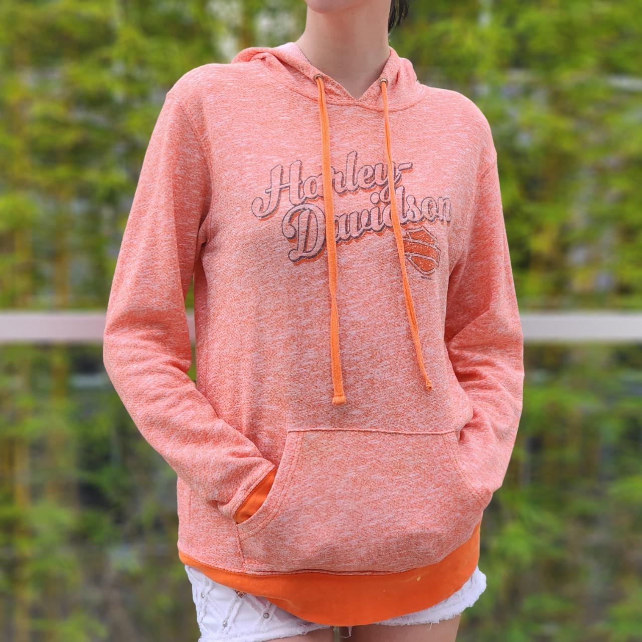 Vintage Harley Davidson 90s Orange Logo front Alamo | Depop