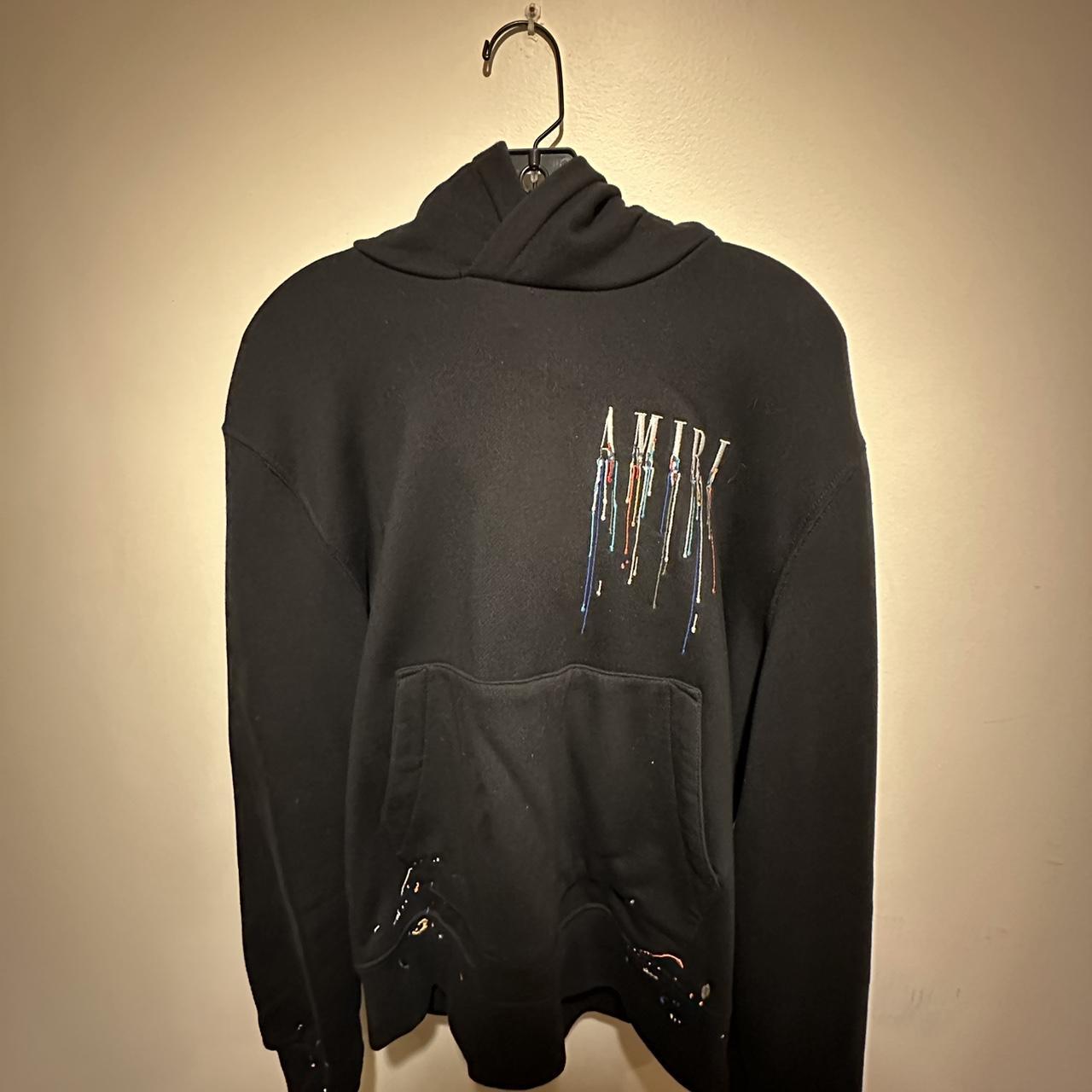Amiri drip core logo embroidered hoodie M Medium - Depop