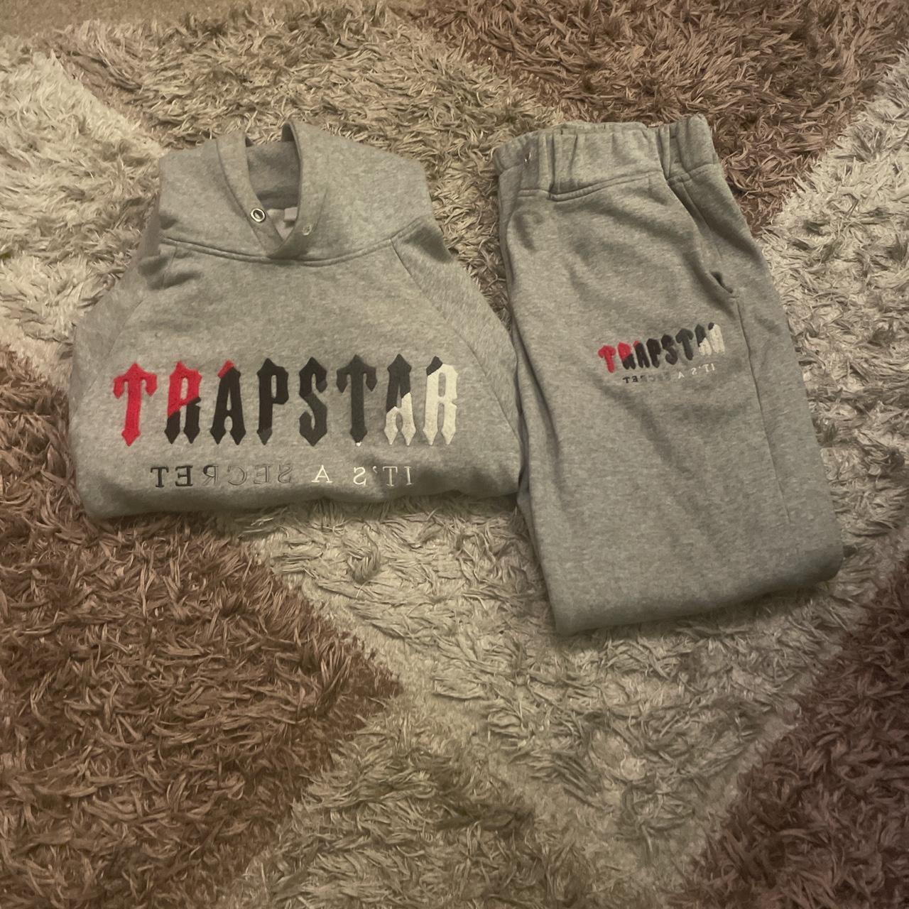 Trapstar decoded tracksuit selling for cheap Red/grey Depop