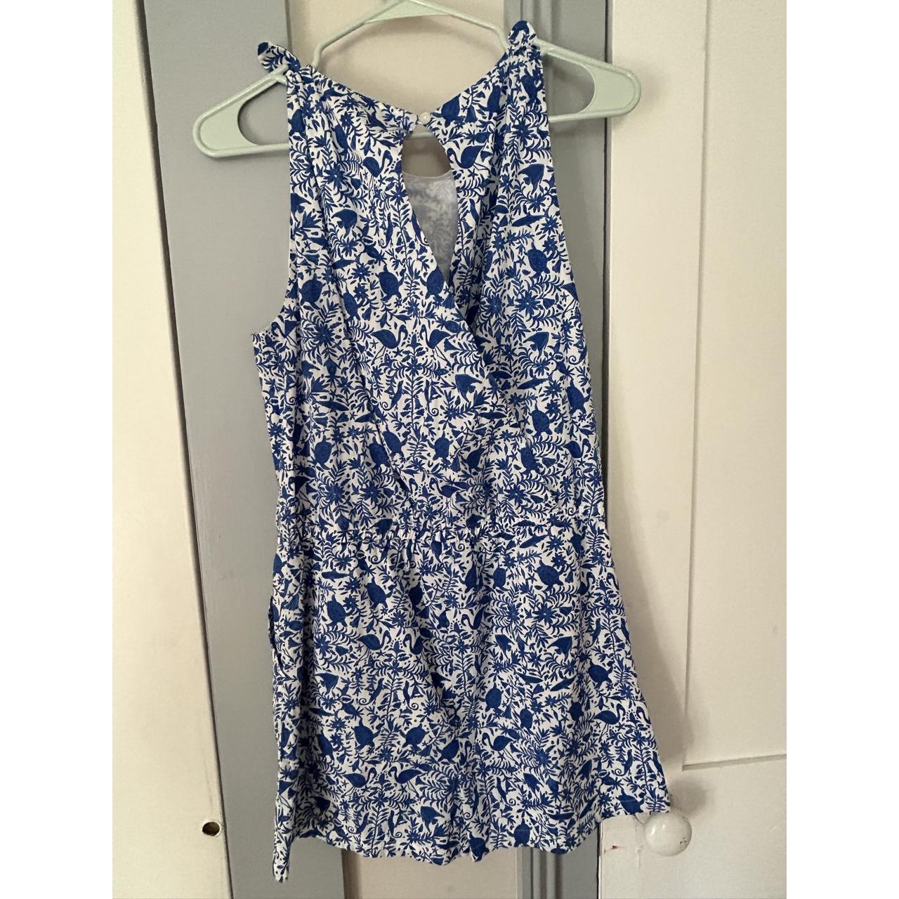 Vineyard Vines Blue and White Playsuit-romper | Depop