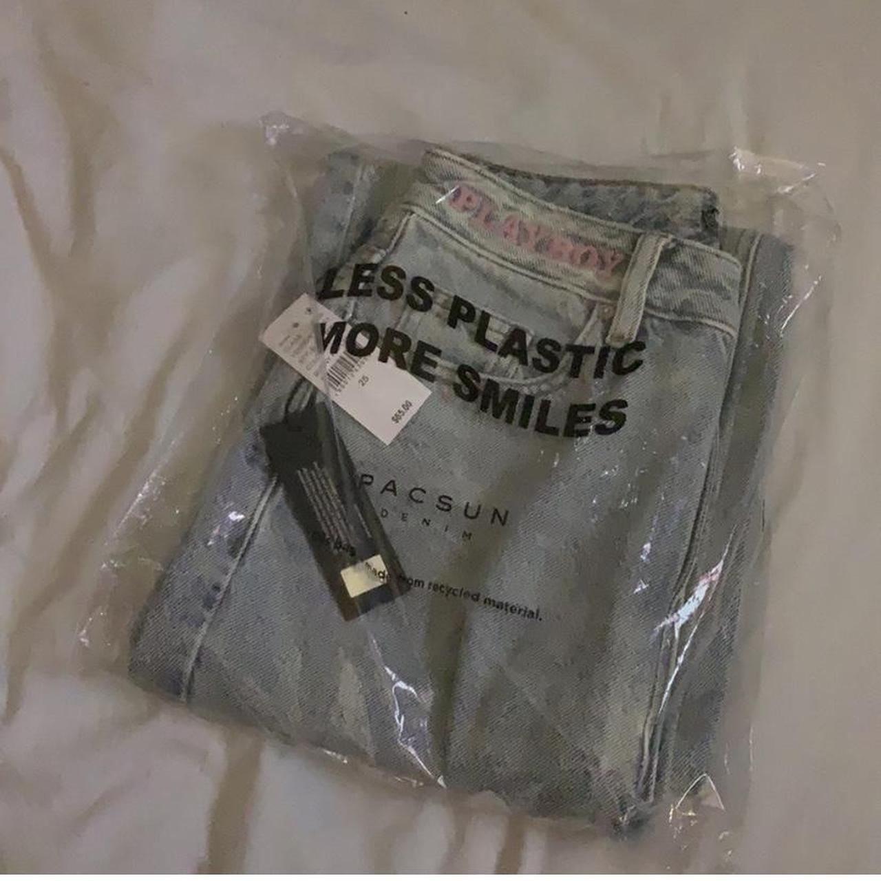 Playboy Women's Blue and Pink Jeans Depop