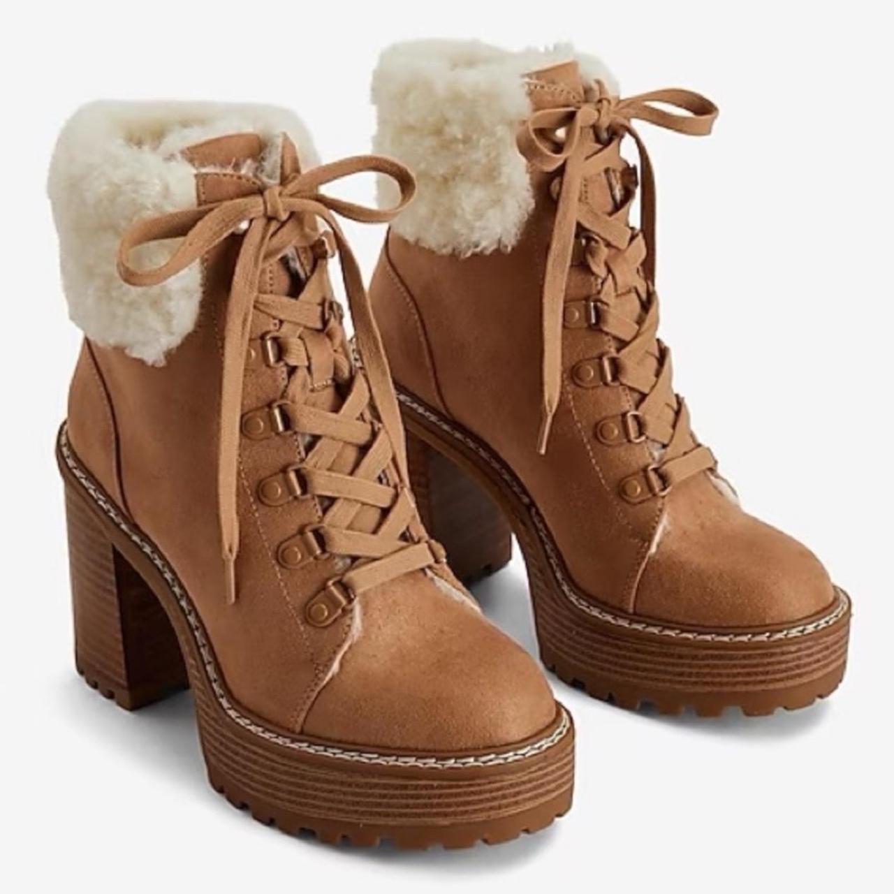 Express Women's Ankle Boots Tan/Brown US – Express faux fur