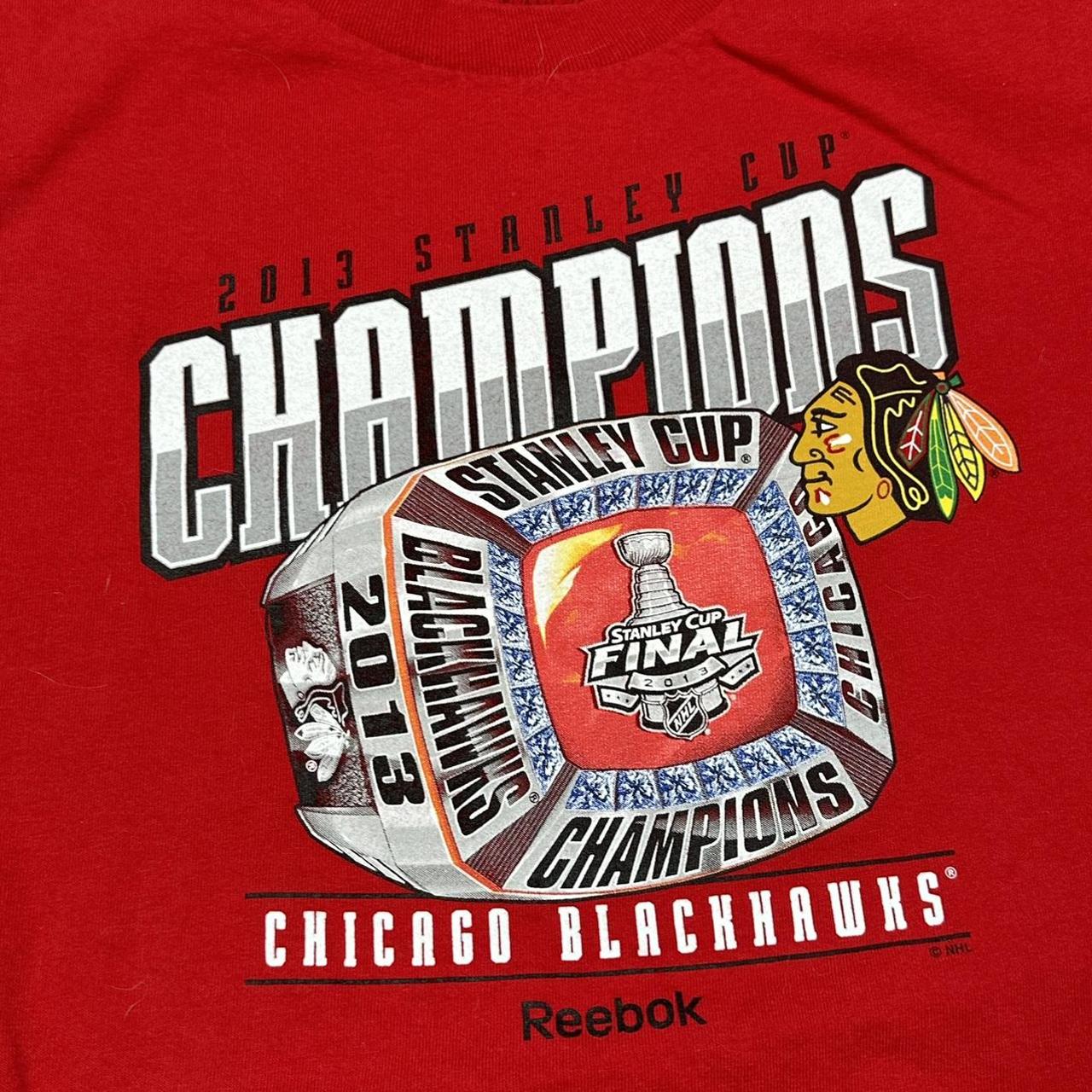 Reebok 2013 Stanley Cup Champion Chicago Blackhawks Tee Shirt