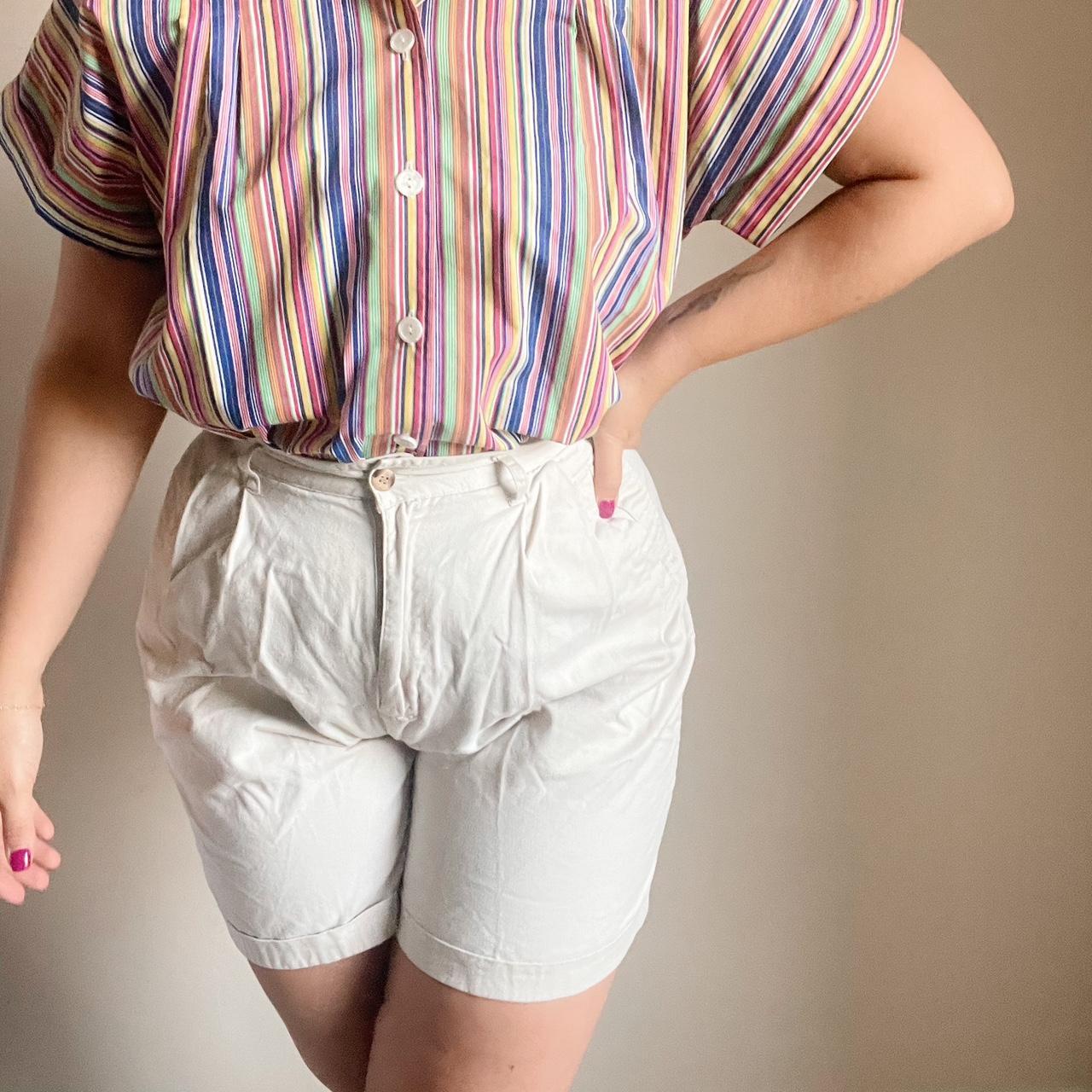 vintage pleated khaki shorts by cherokee 100... Depop