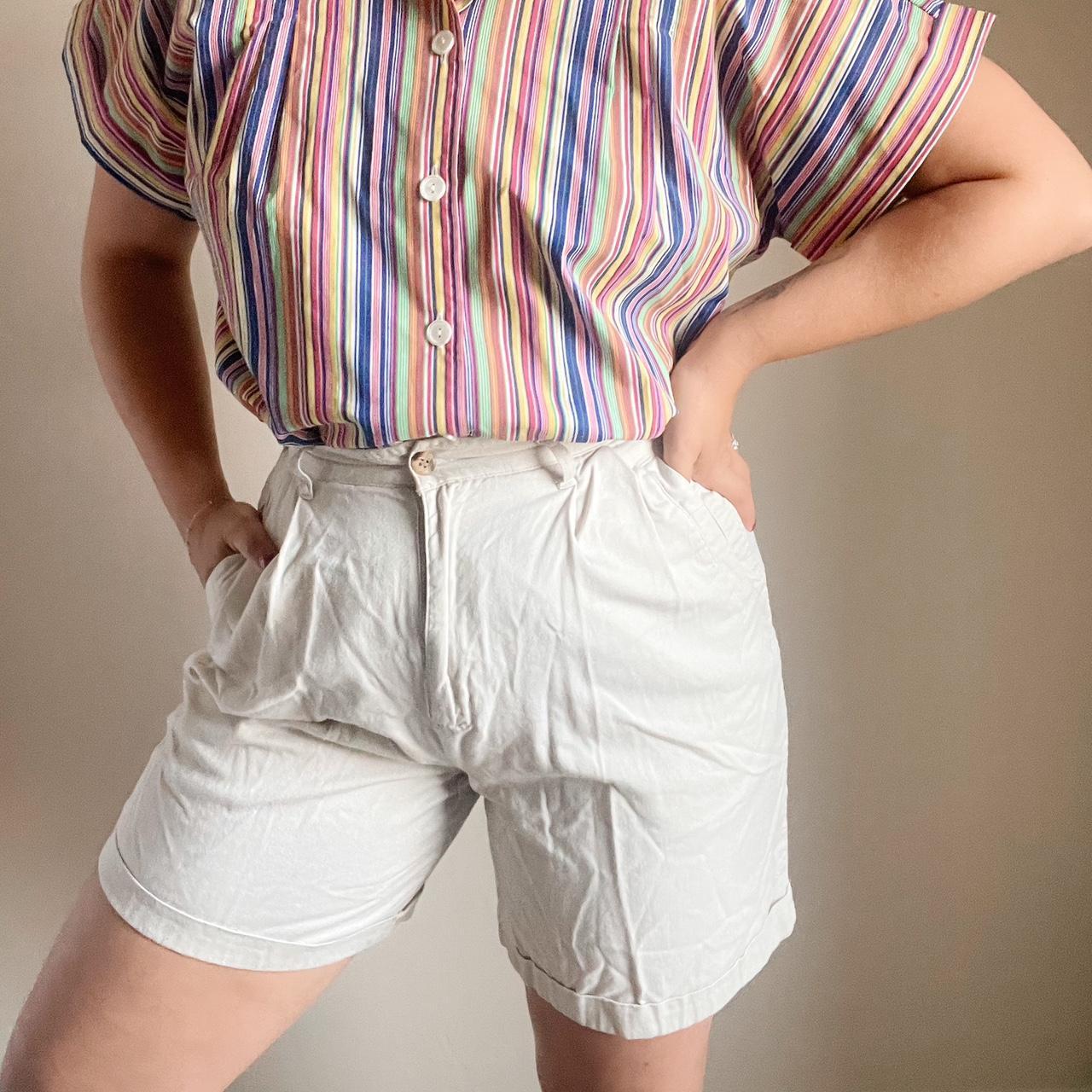 vintage pleated khaki shorts by cherokee 100... Depop