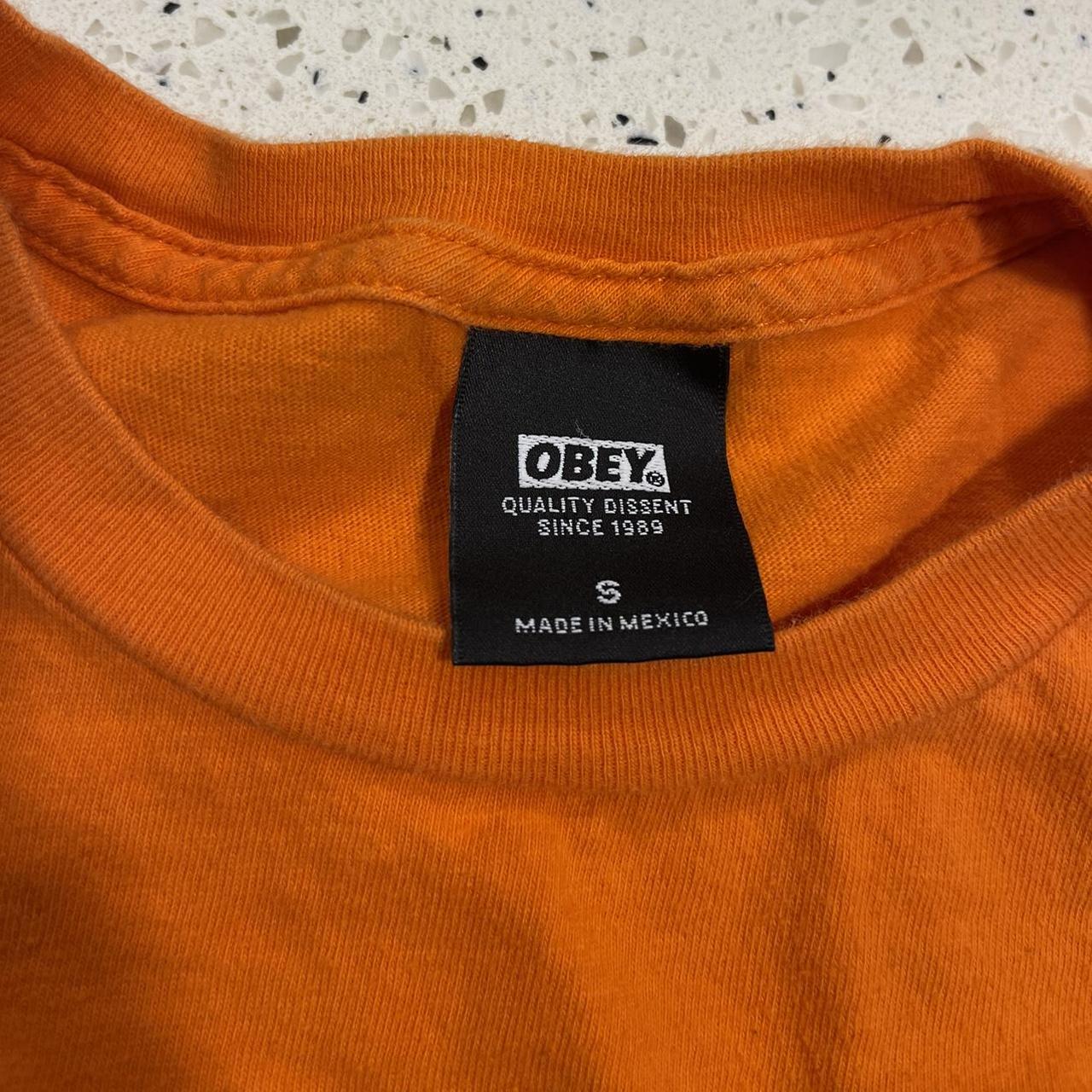 Orange Obey Skater T-shirt , Size Small #obey #skater - Depop