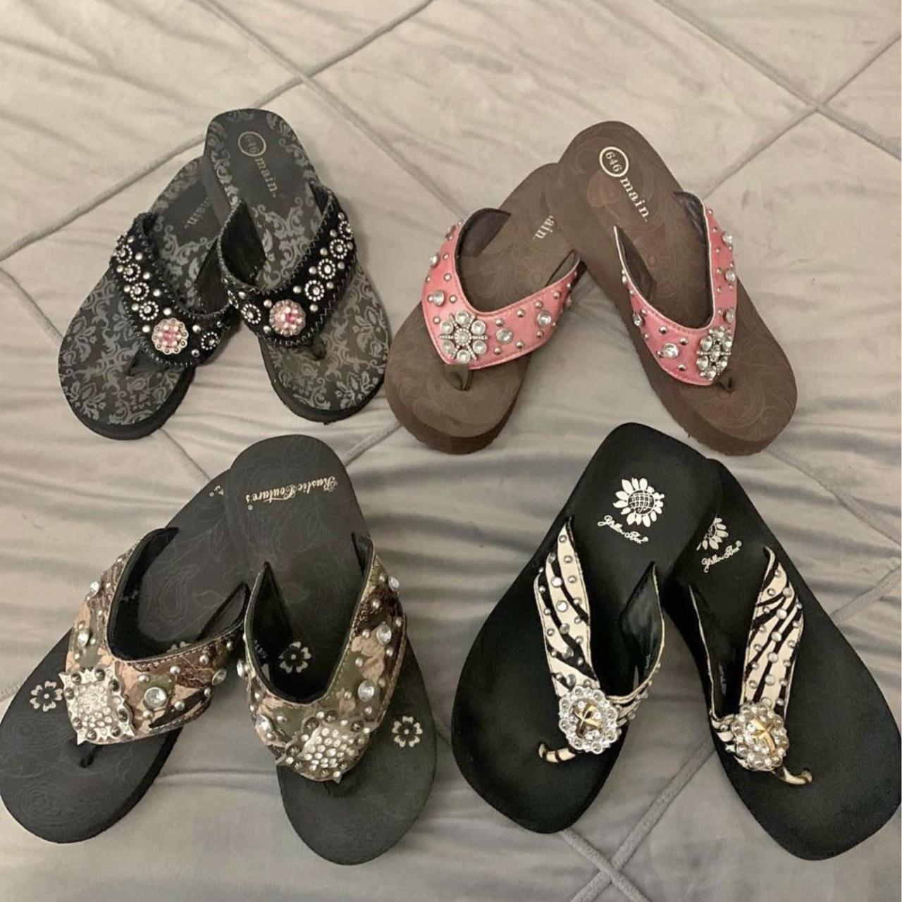 Yellow Box Women's Flipflops Depop