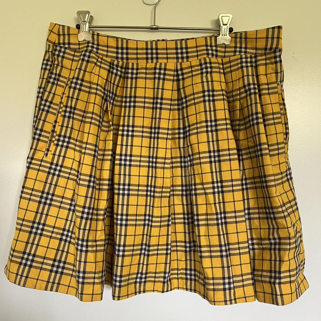 💛 Yellow Plaid Dangerfield Skirt 💛 Super cute... - Depop