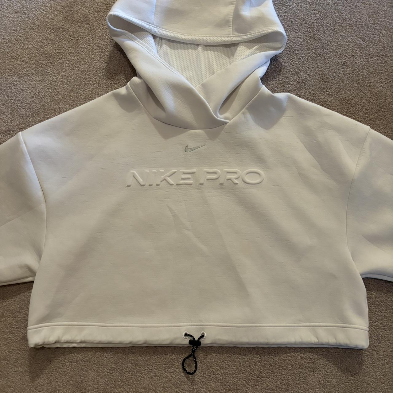 nike pro hoodie white