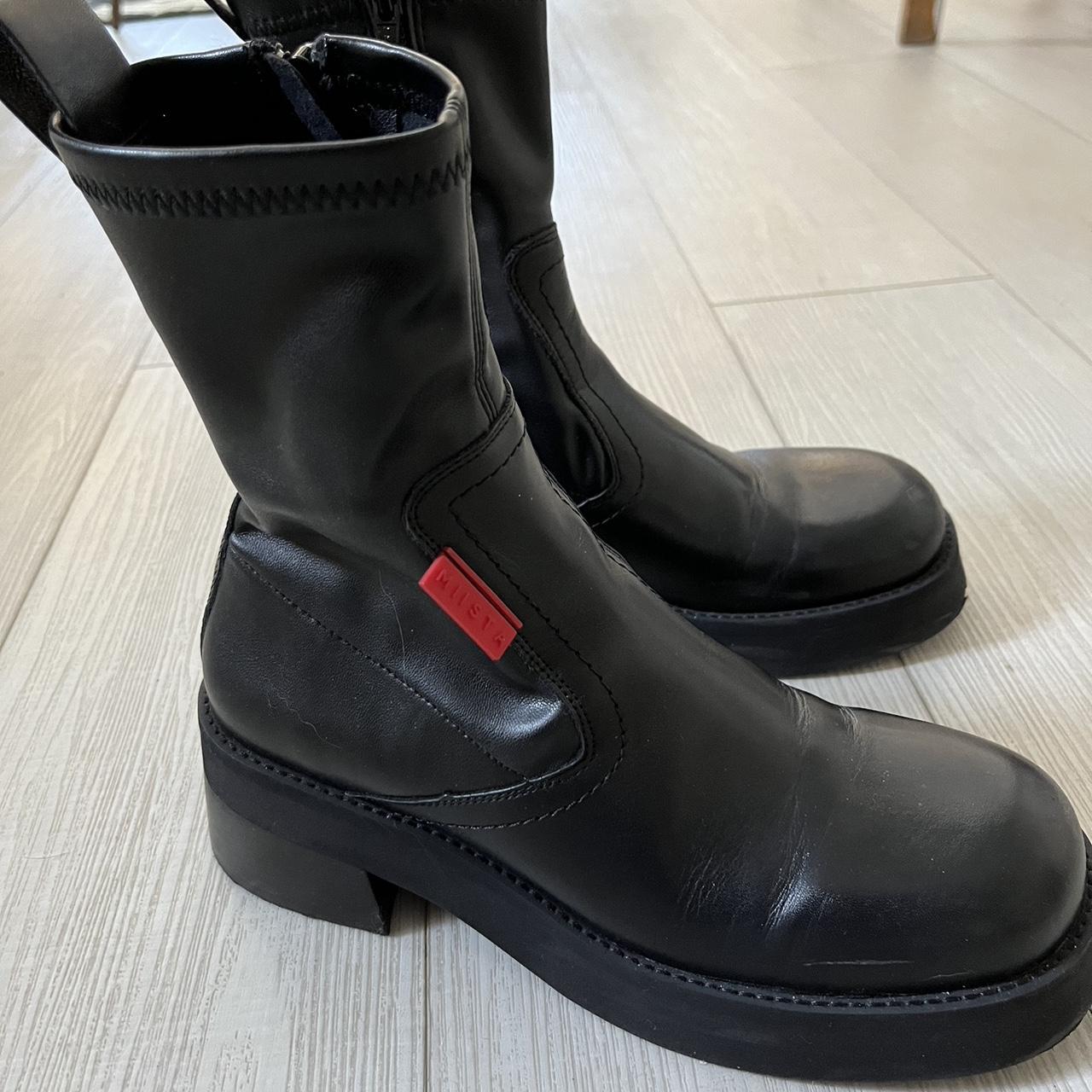 oliana black leather boots