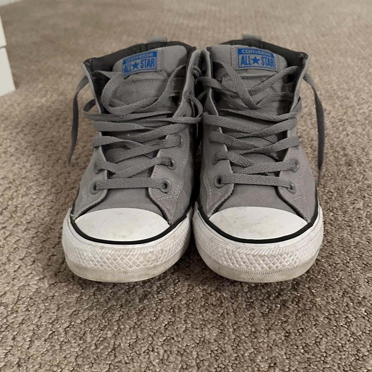 Grey high top converse all star size 9 men’s Depop