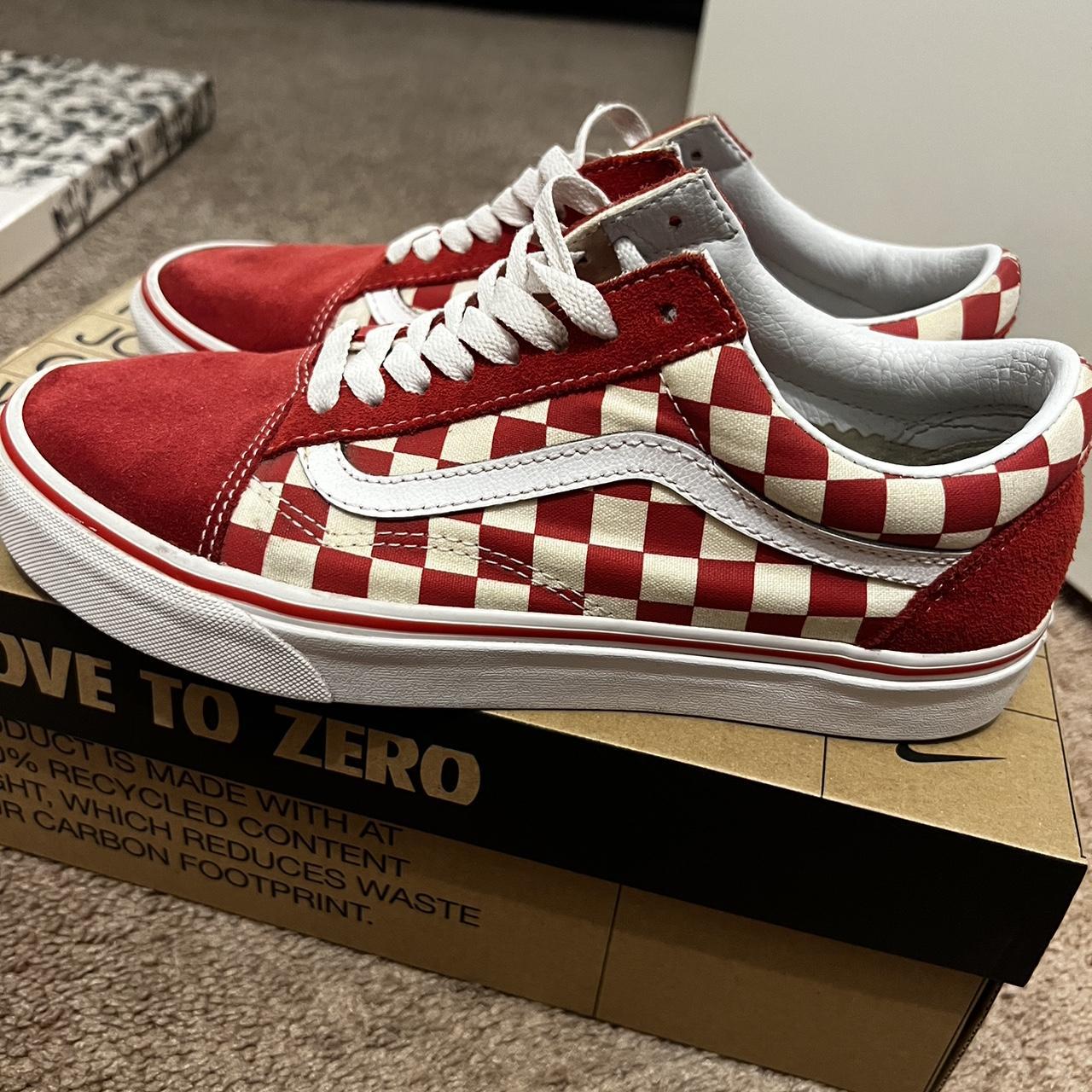 Old school red checkered vans sale