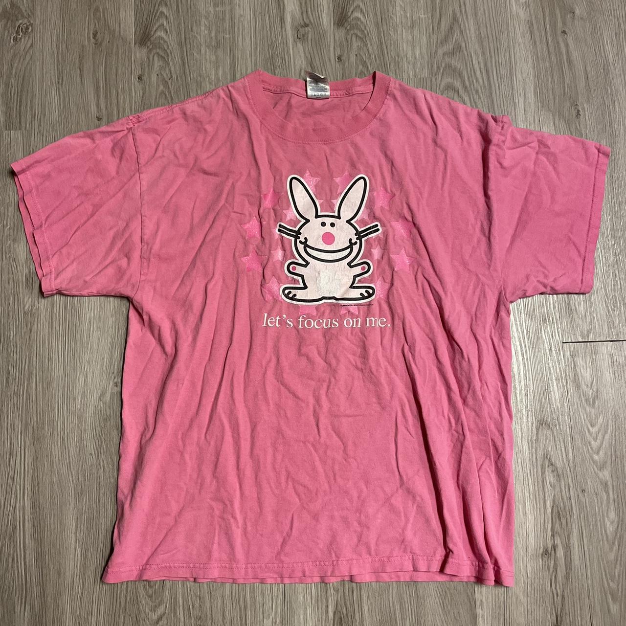 2000s pink happy bunny shirt size xl - peeling on... - Depop