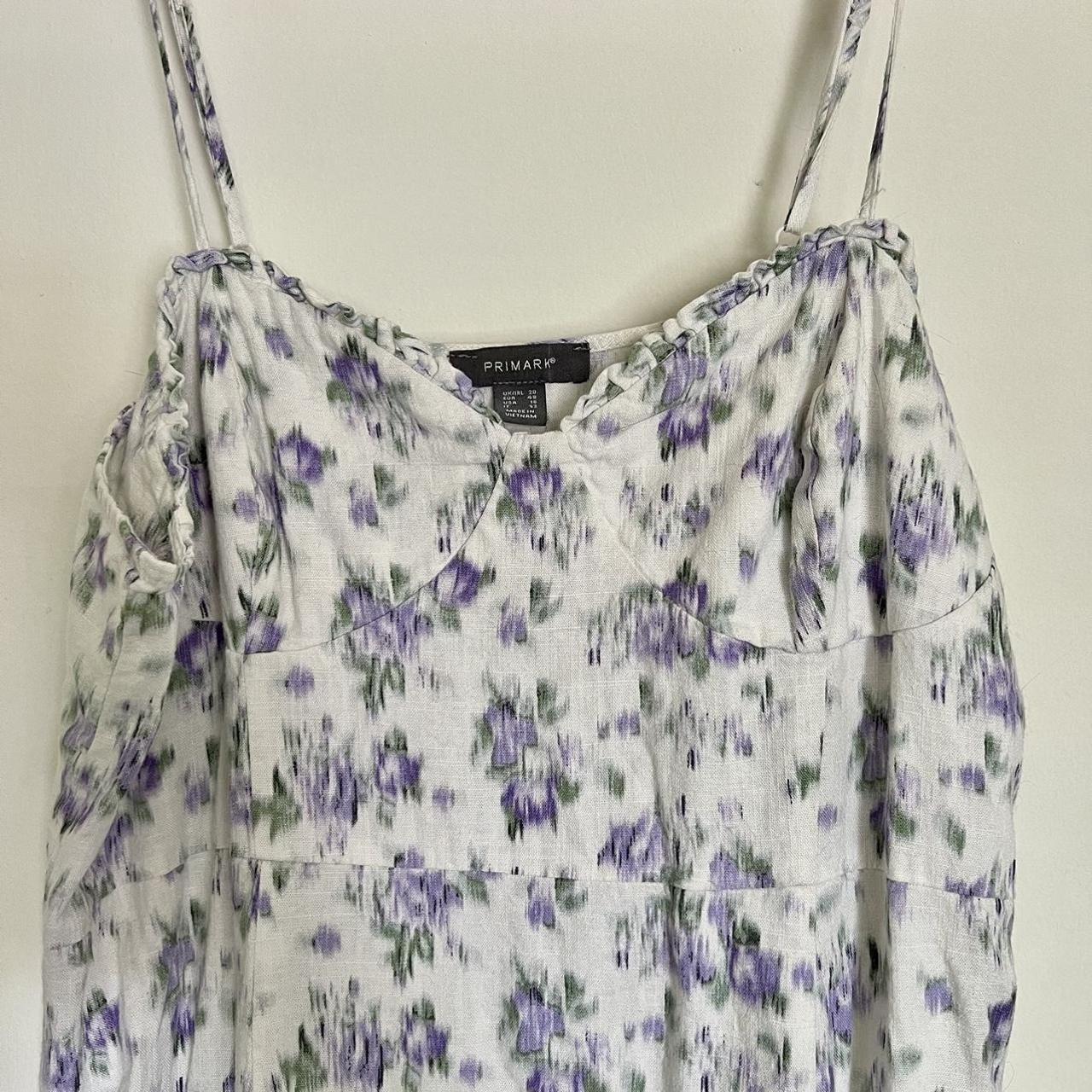 Primark Women's White and Purple Dress Depop
