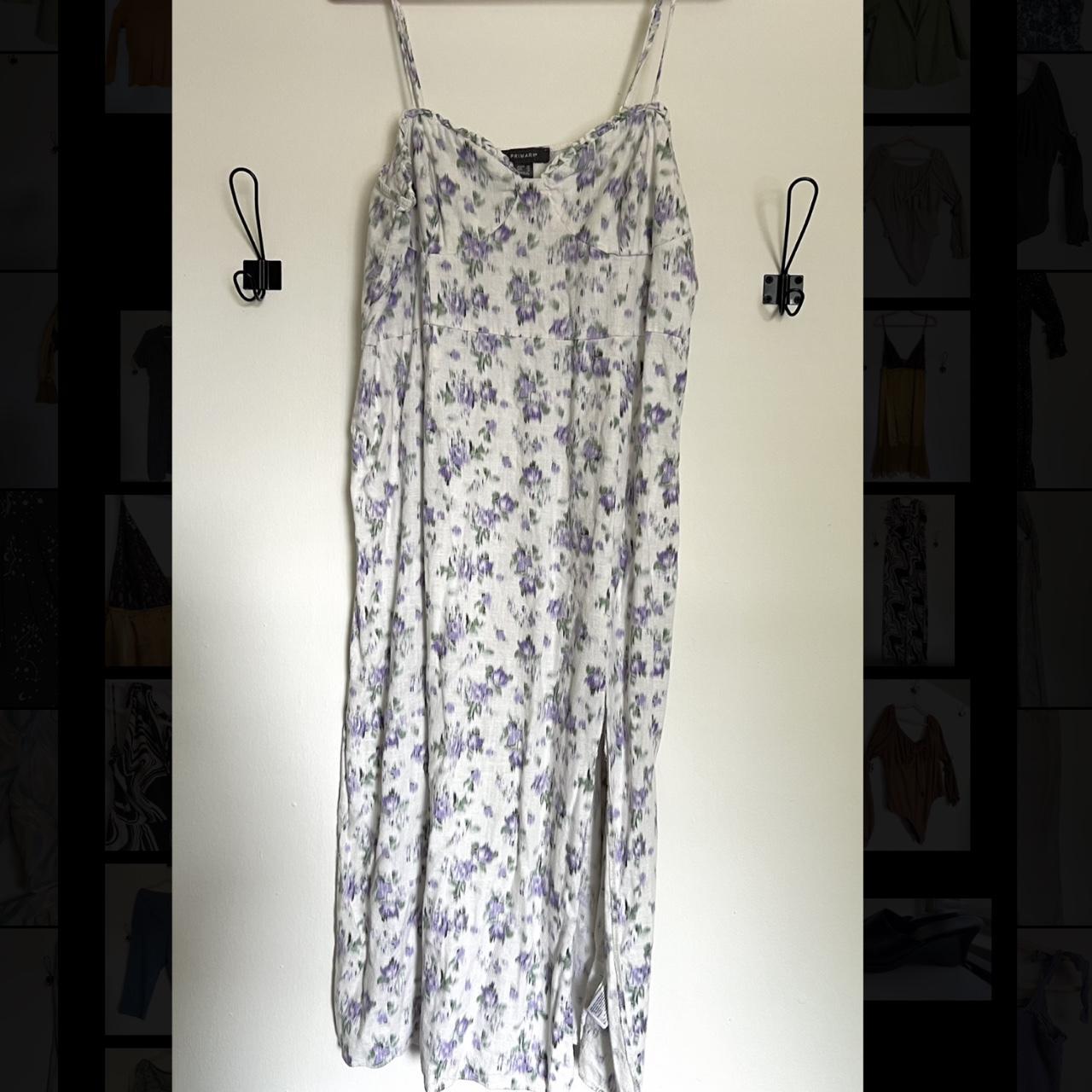 Primark Women's White and Purple Dress Depop