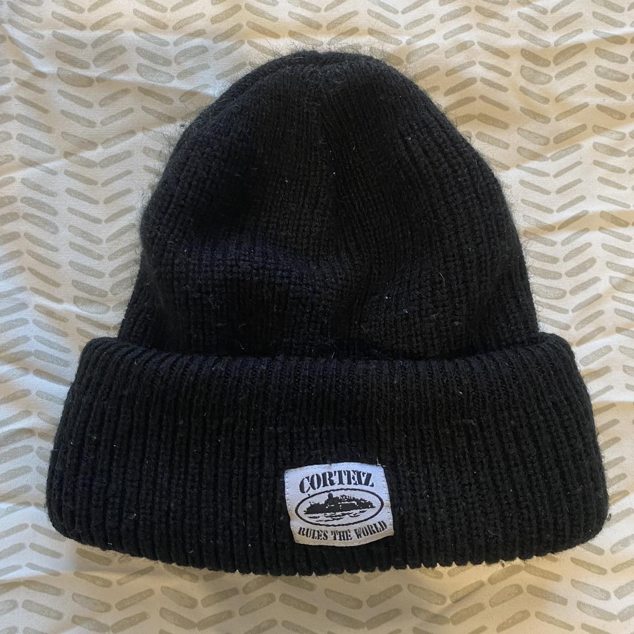 Corteiz Knit Stripe V2 Beanie Black/Cream Men's - FW24 - US