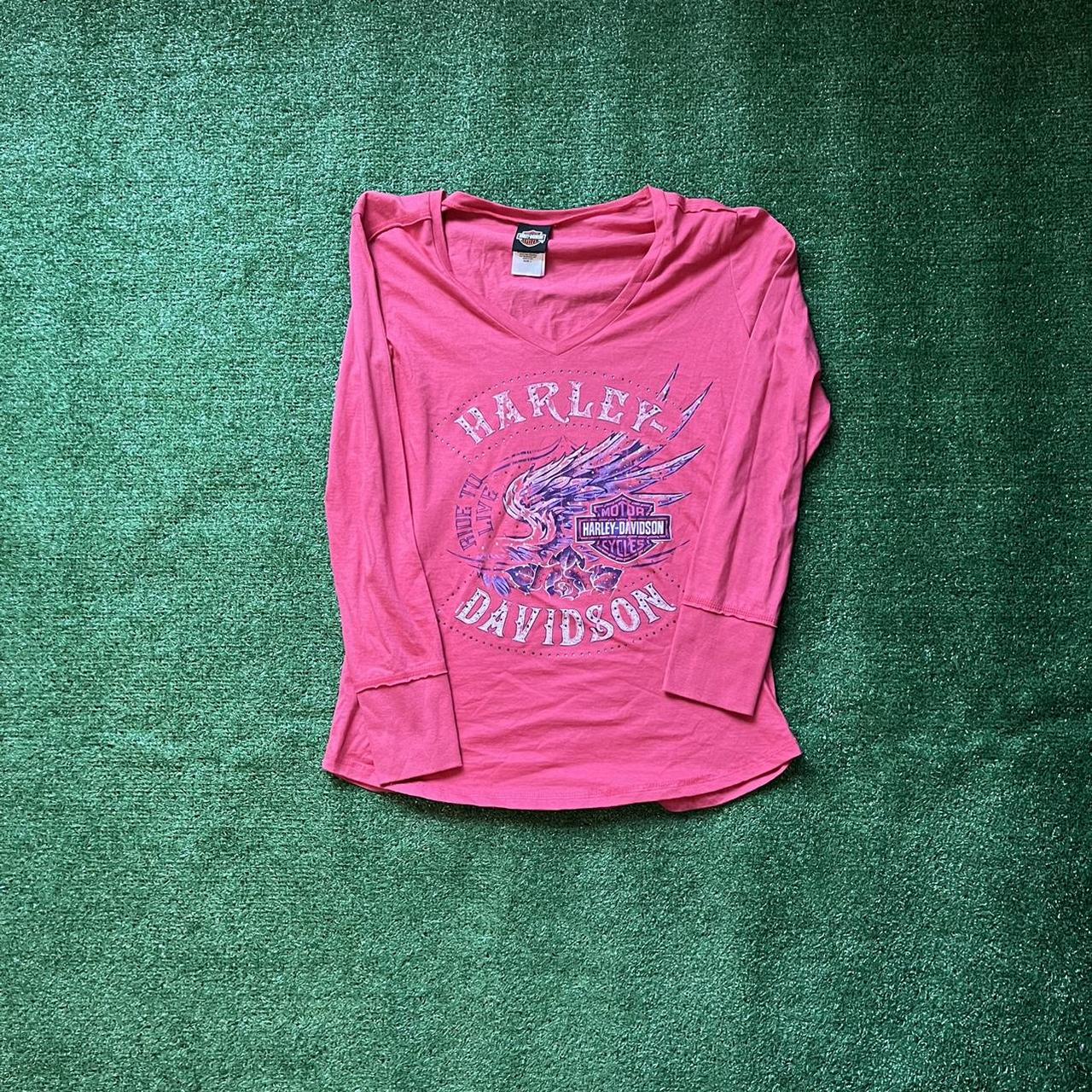 Pink harley davidson online sweatshirt