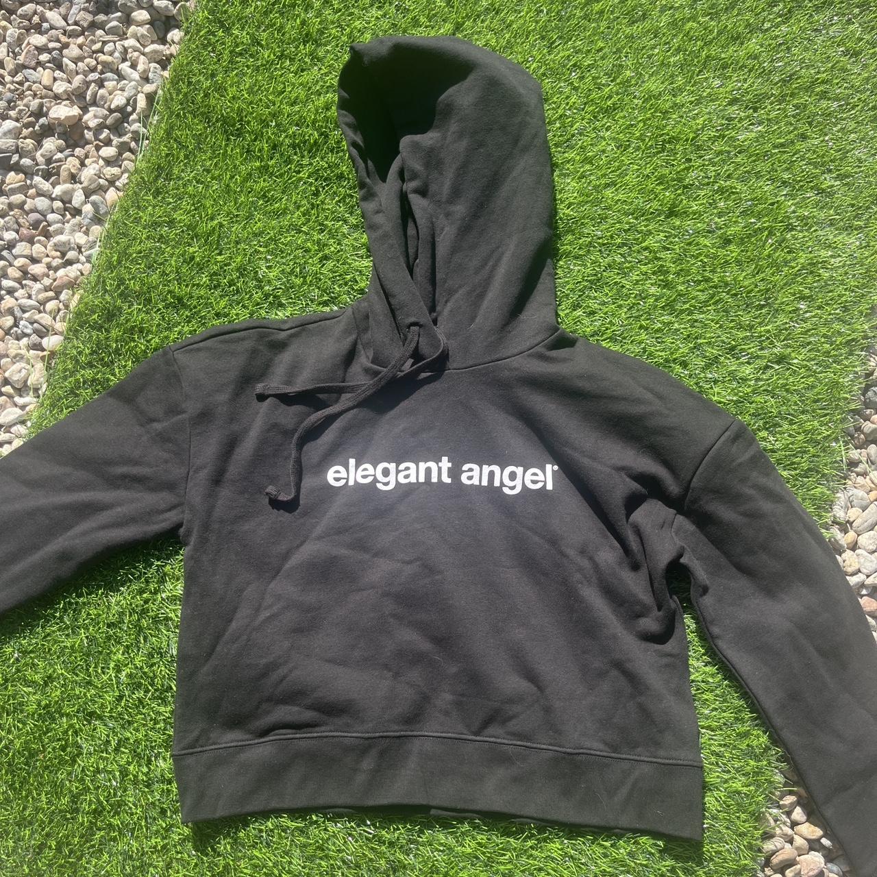 Elegant Angel Porn company black hoodie Size:... - Depop