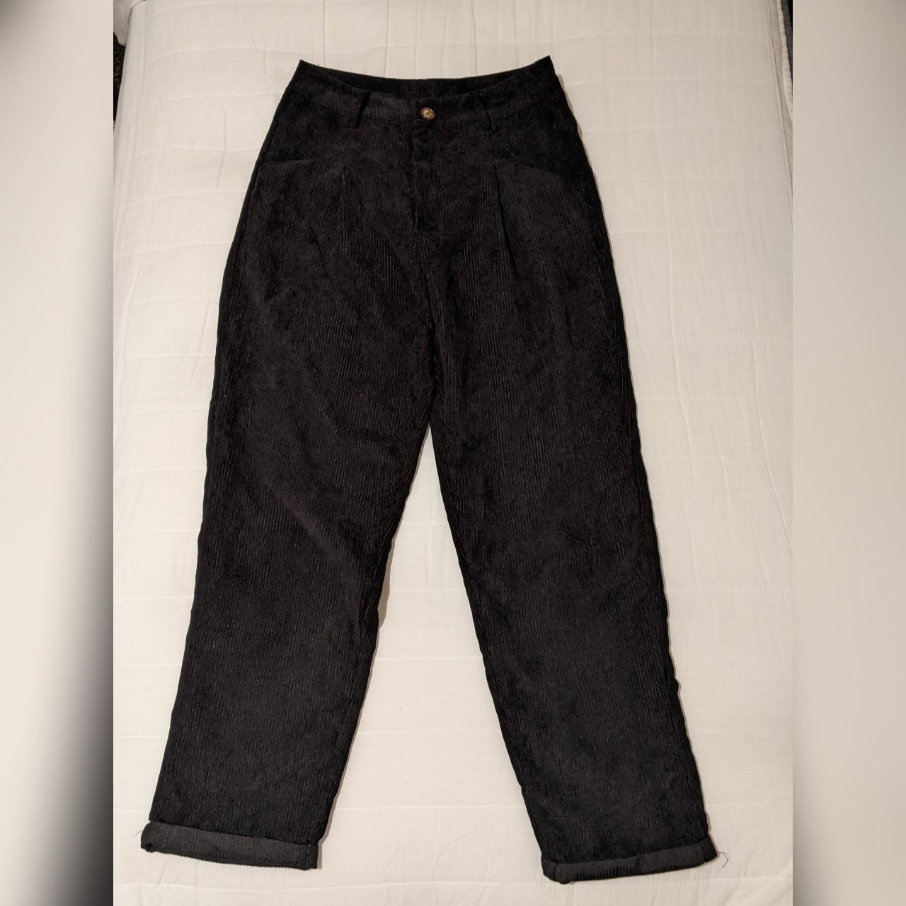 ʚ black corduroy pants ɞ SheIn black corduroy pants... - Depop