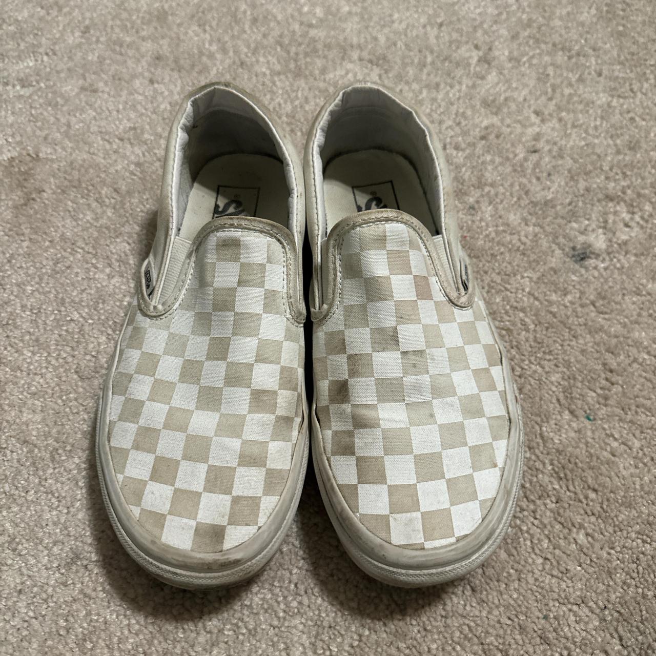 Light grey checkered vans best sale