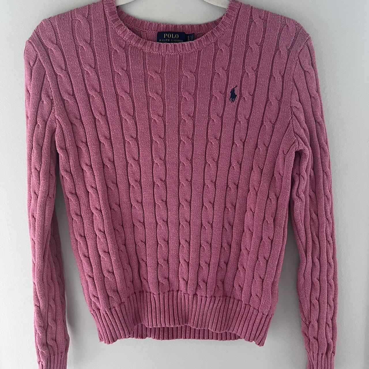 Pink Polo Ralph Lauren sweater size small/ petite - Depop