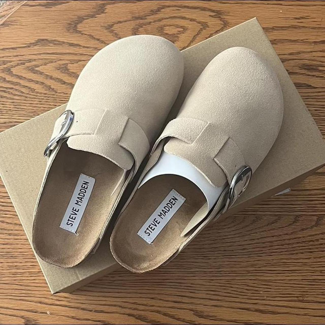 Steve Madden beige clogs like the viral Birkenstock... Depop