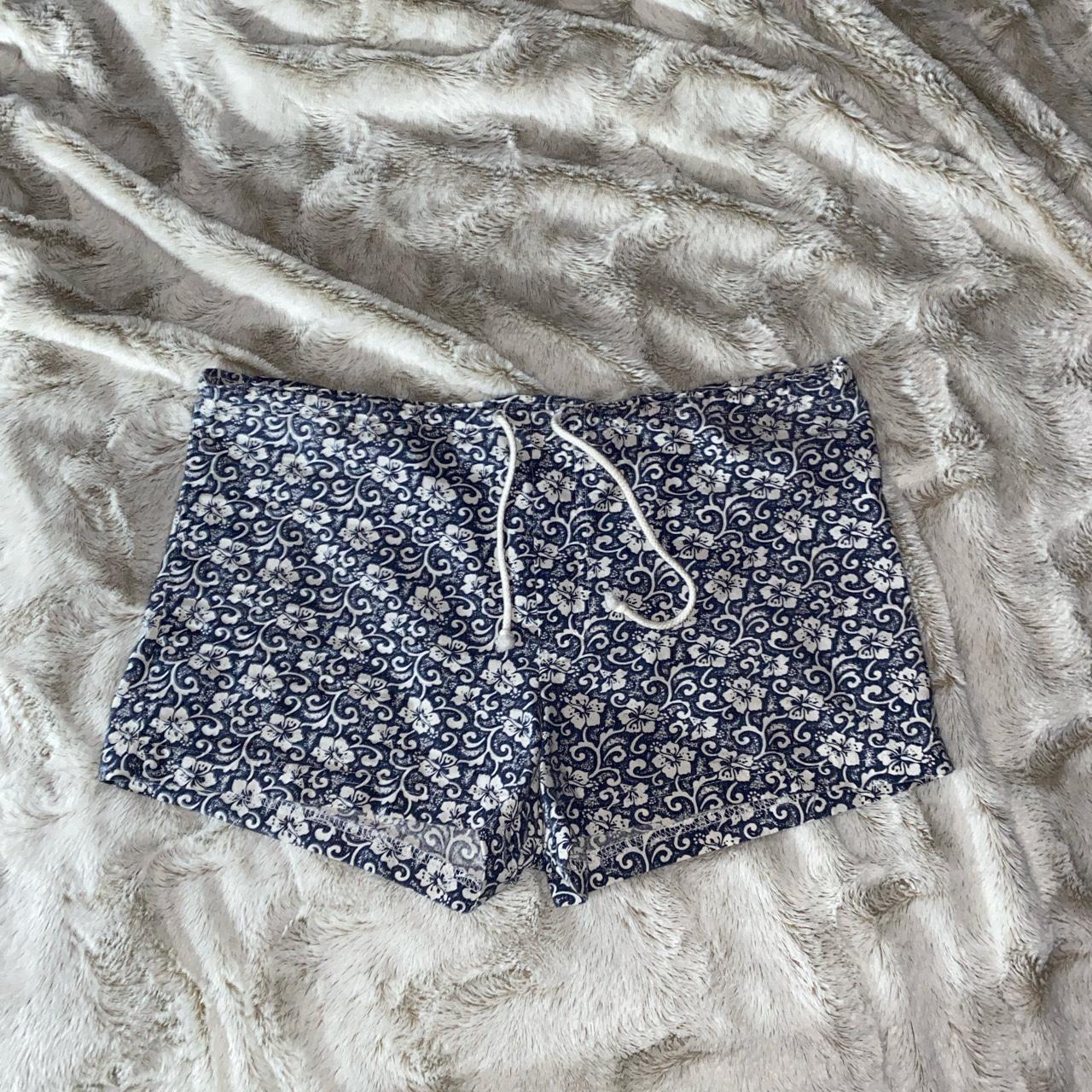 Paisley Print Swim Trunks Real nice navy blue - Depop