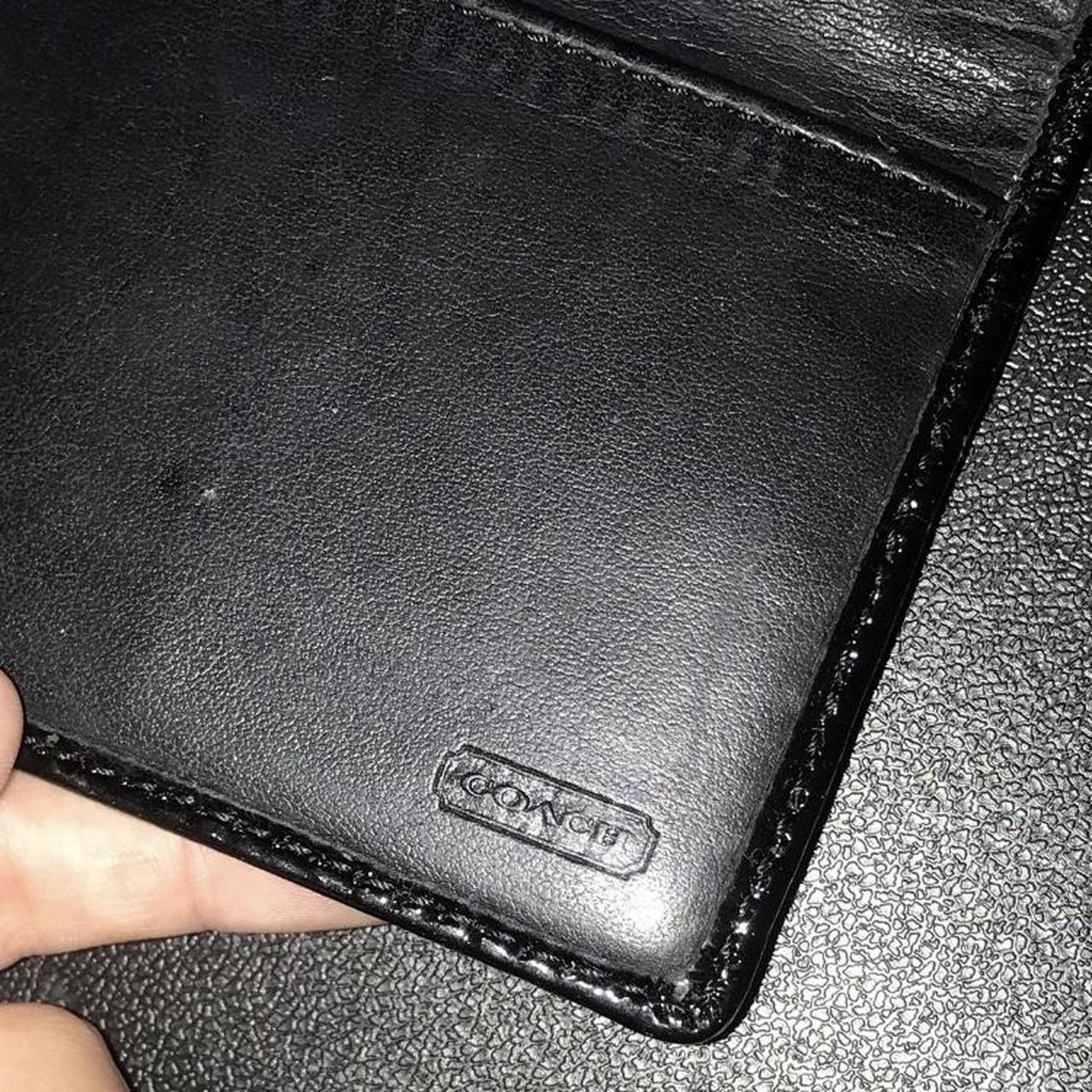 Coach black leather wallet bifold Measurements in pics - Depop