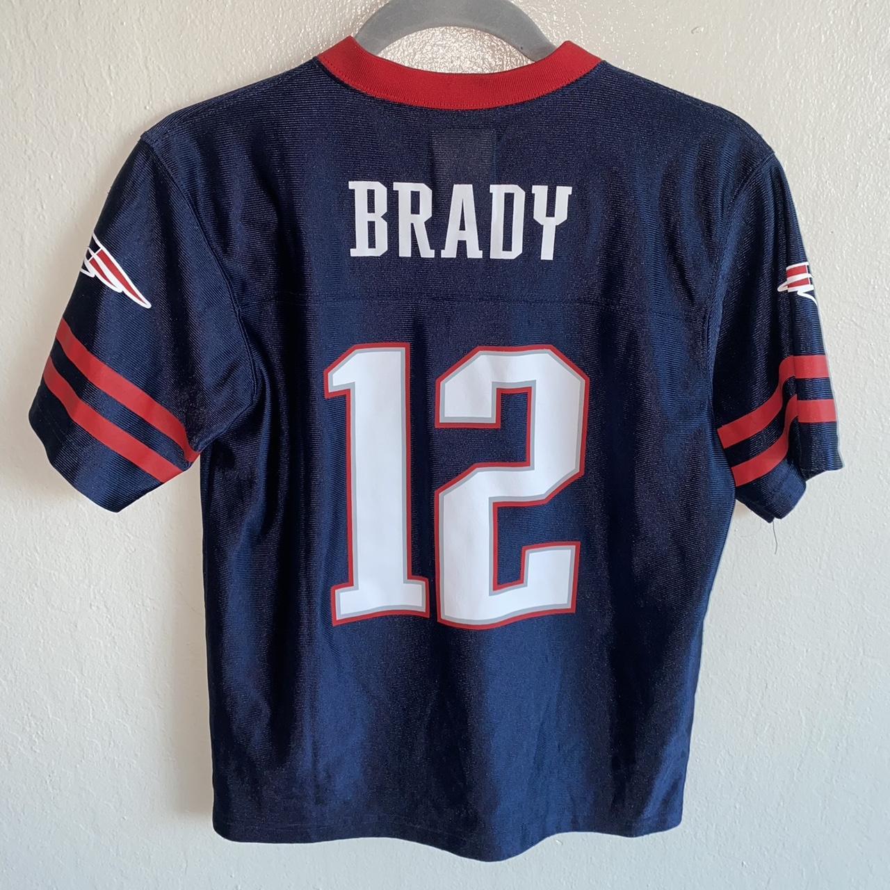 Mitchell & Ness Throwback Tom Brady Jersey Size is - Depop