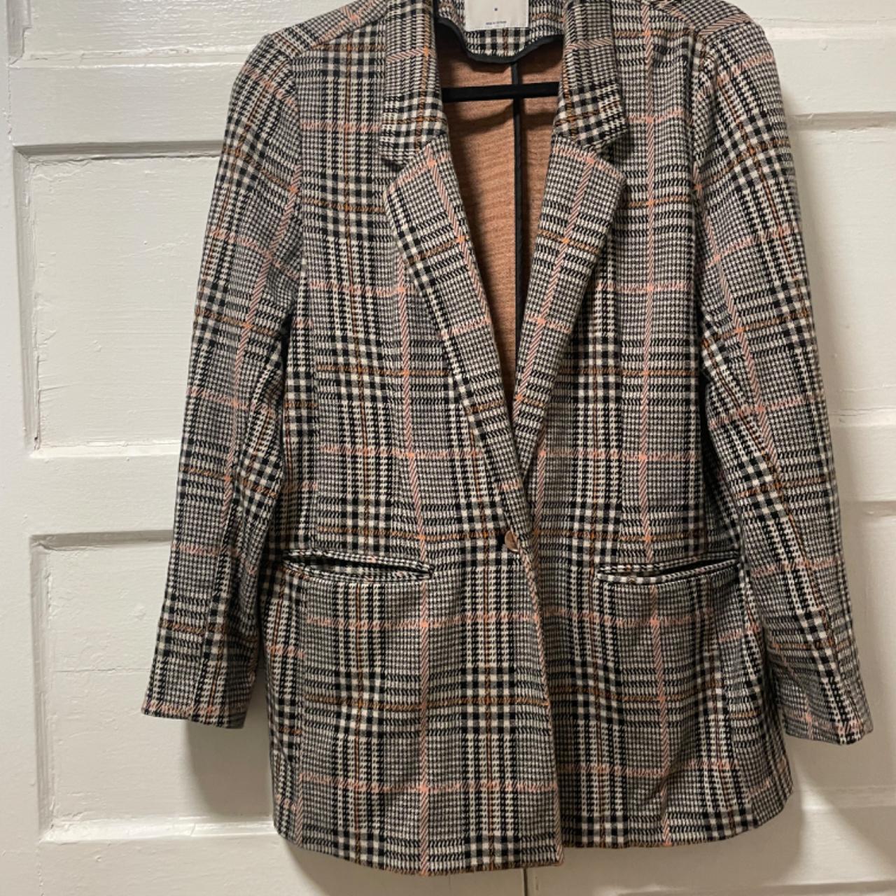 Old Navy Women's Blazer Jacket Multi/Brown M – plaid