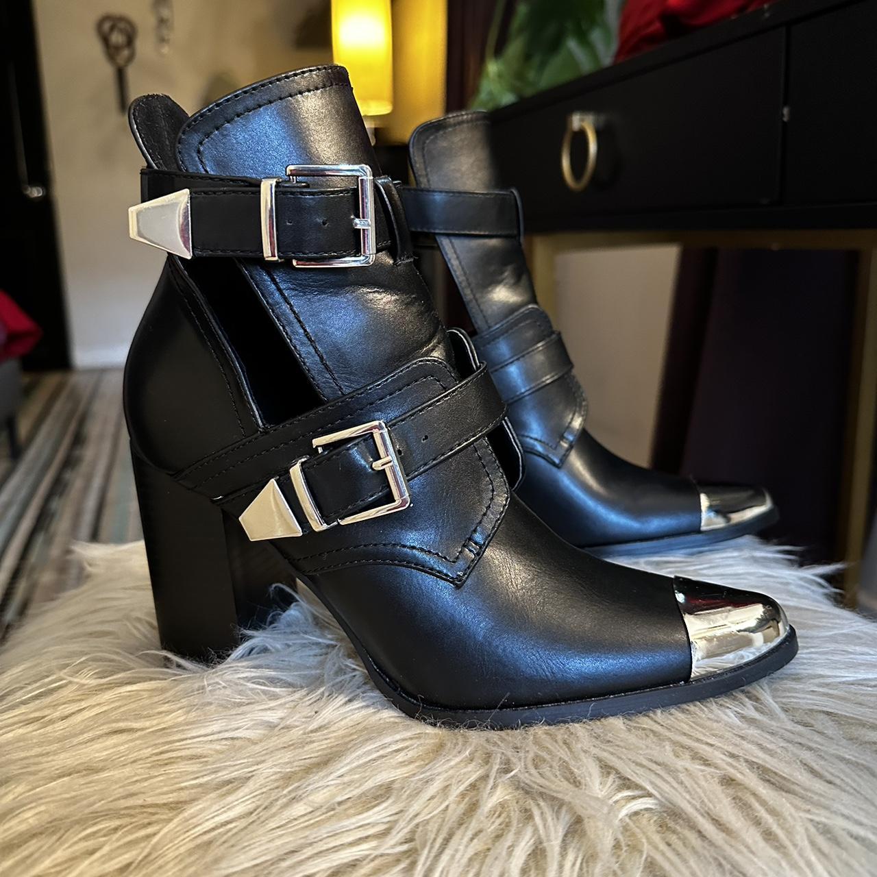 Women's Black and Silver Boots | Depop