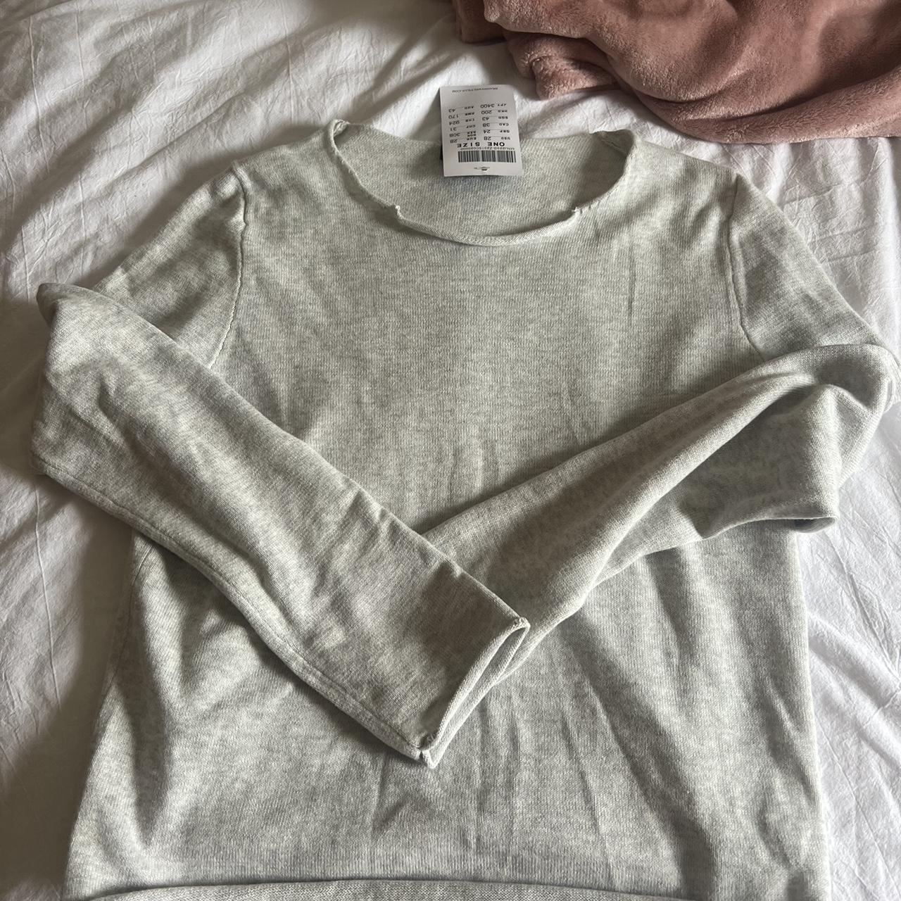 Grey Brandy Melville Knit Sweater *fits off the... - Depop