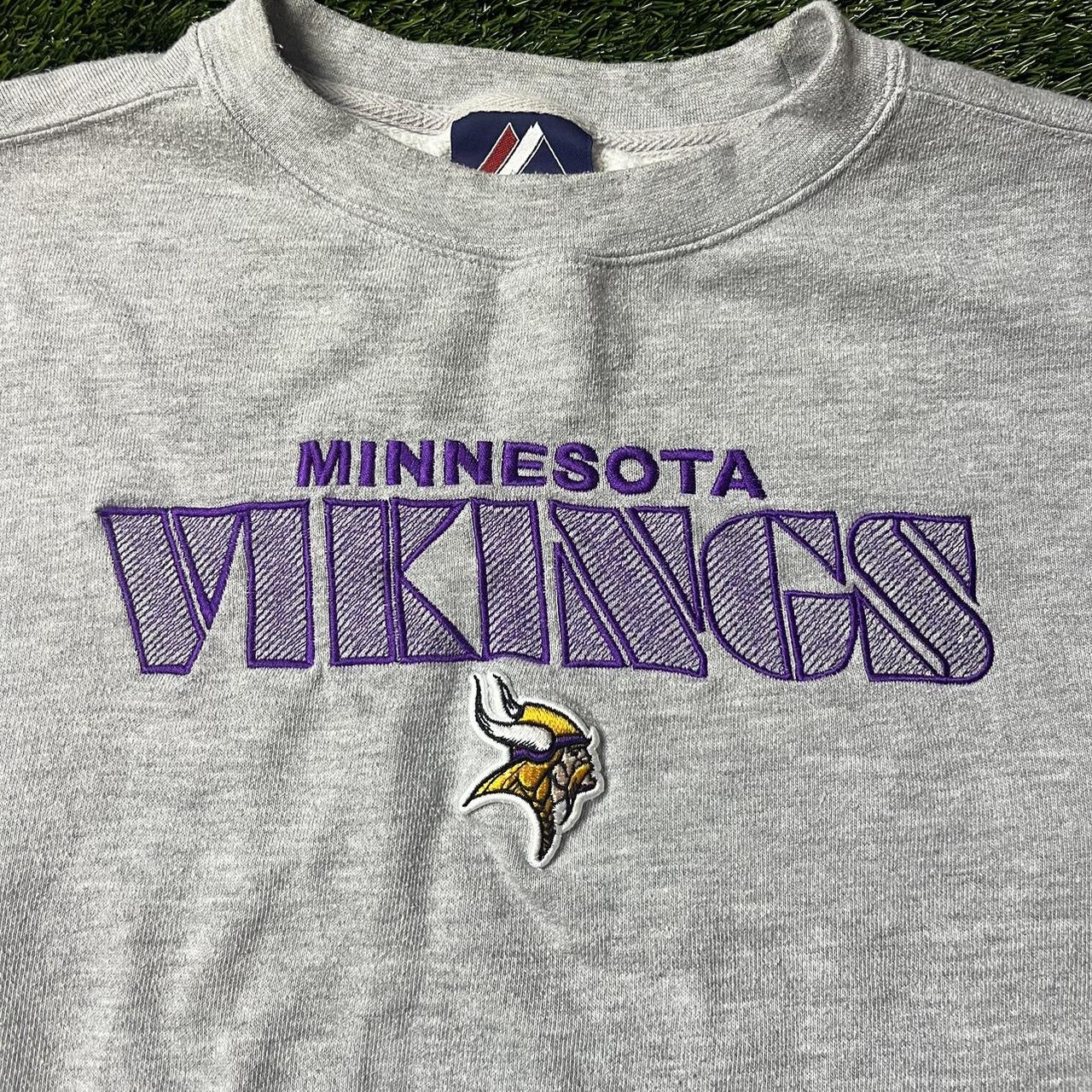 Embroidered Y2K Minnesota Vikings Crewneck Men’s L,... - Depop