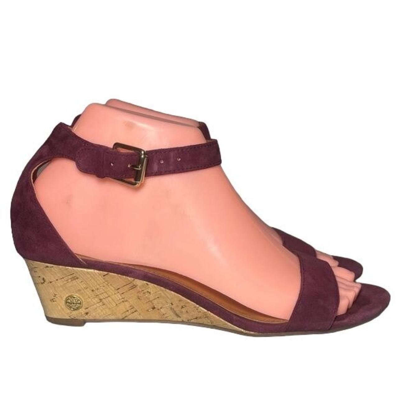 Tory Burch Women's Burgundy Sandals | Depop