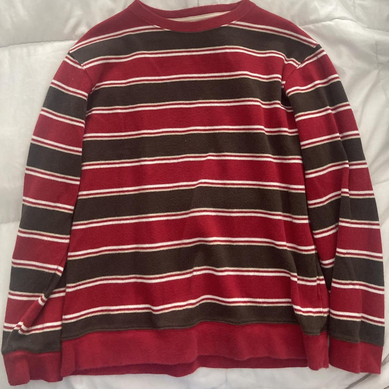 Old Navy Men's Red and Brown Sweatshirt Depop