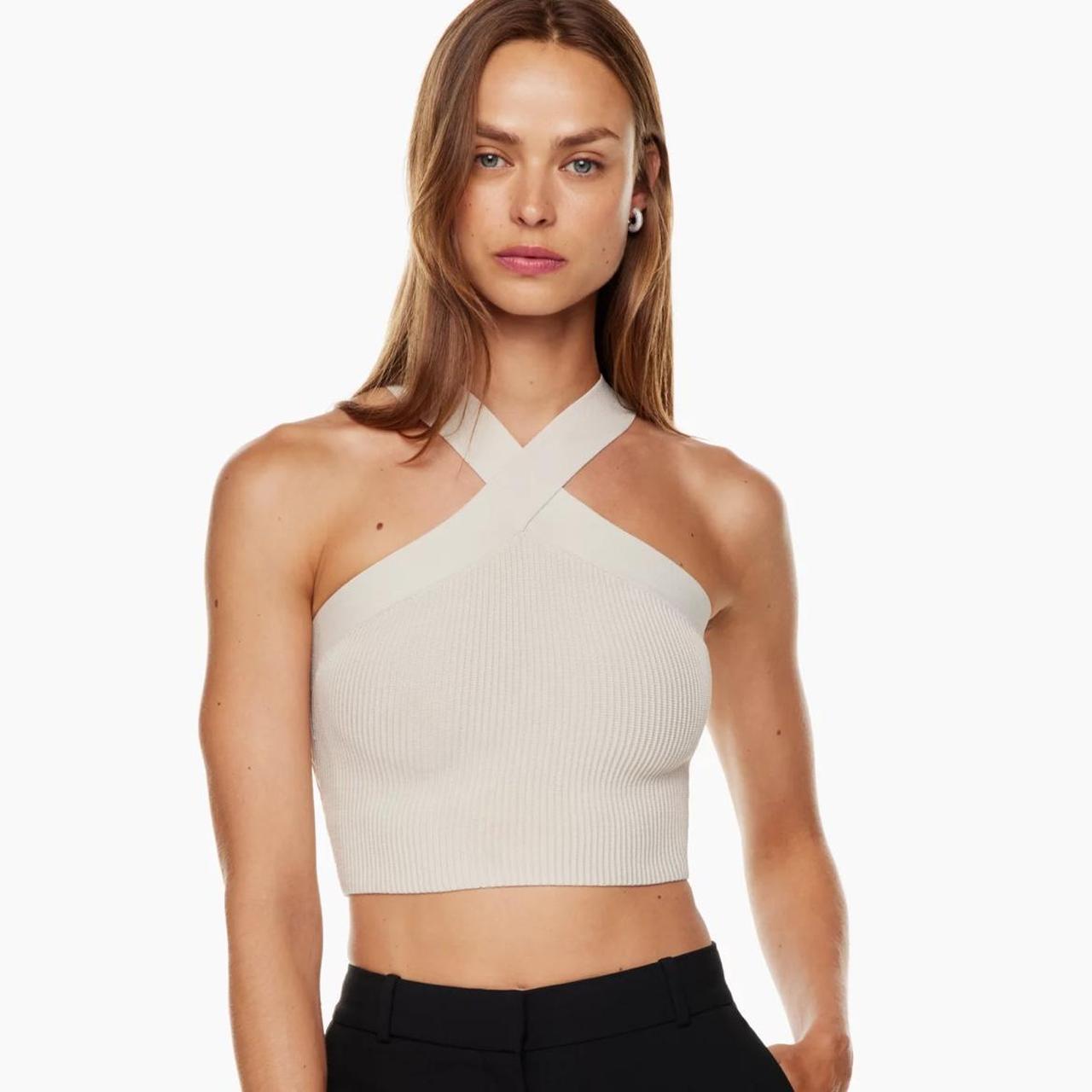 ARITZIA Babaton Sculpt Knot Criss Cross Cropped Tank... - Depop