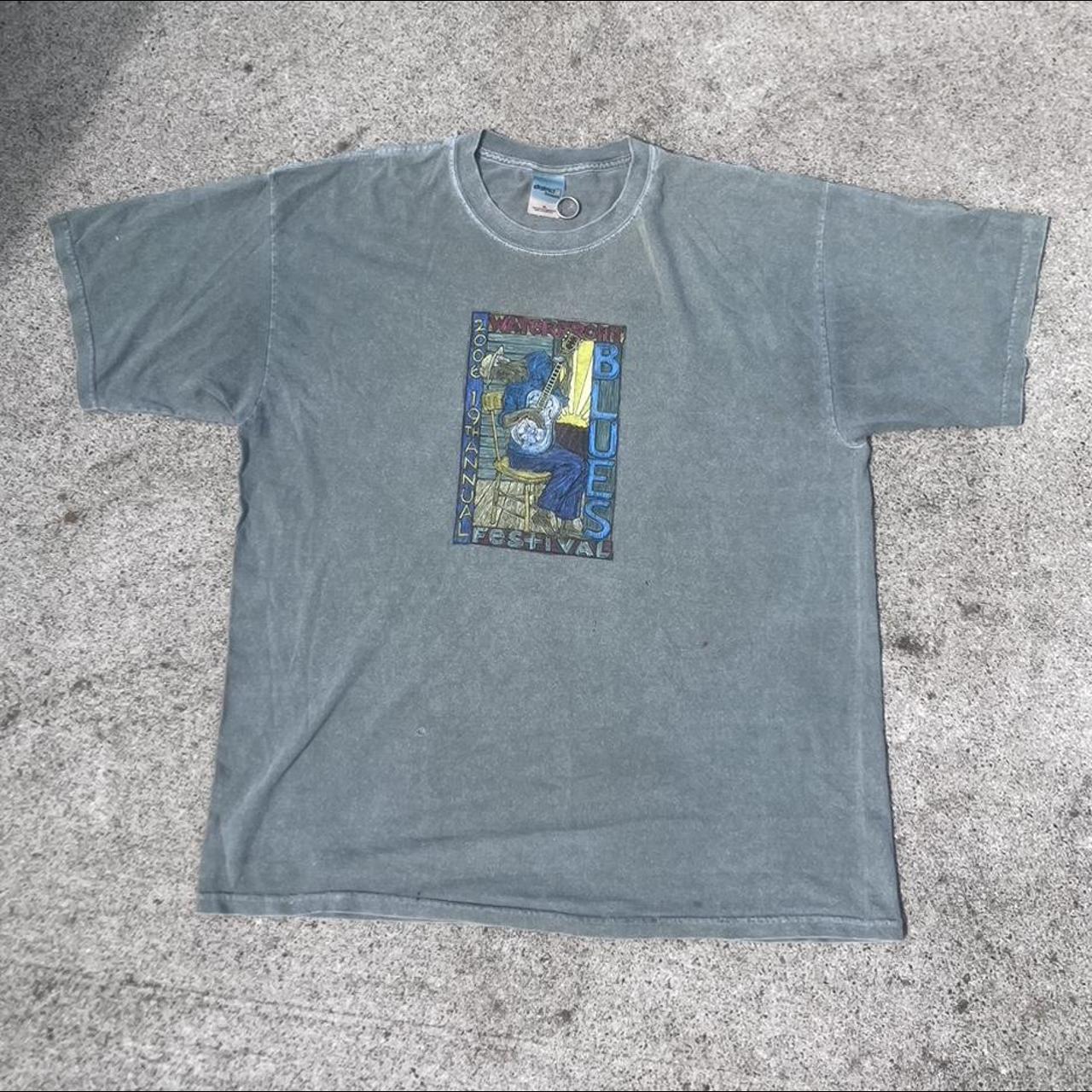 Nike Men's Green and Blue T-shirt | Depop