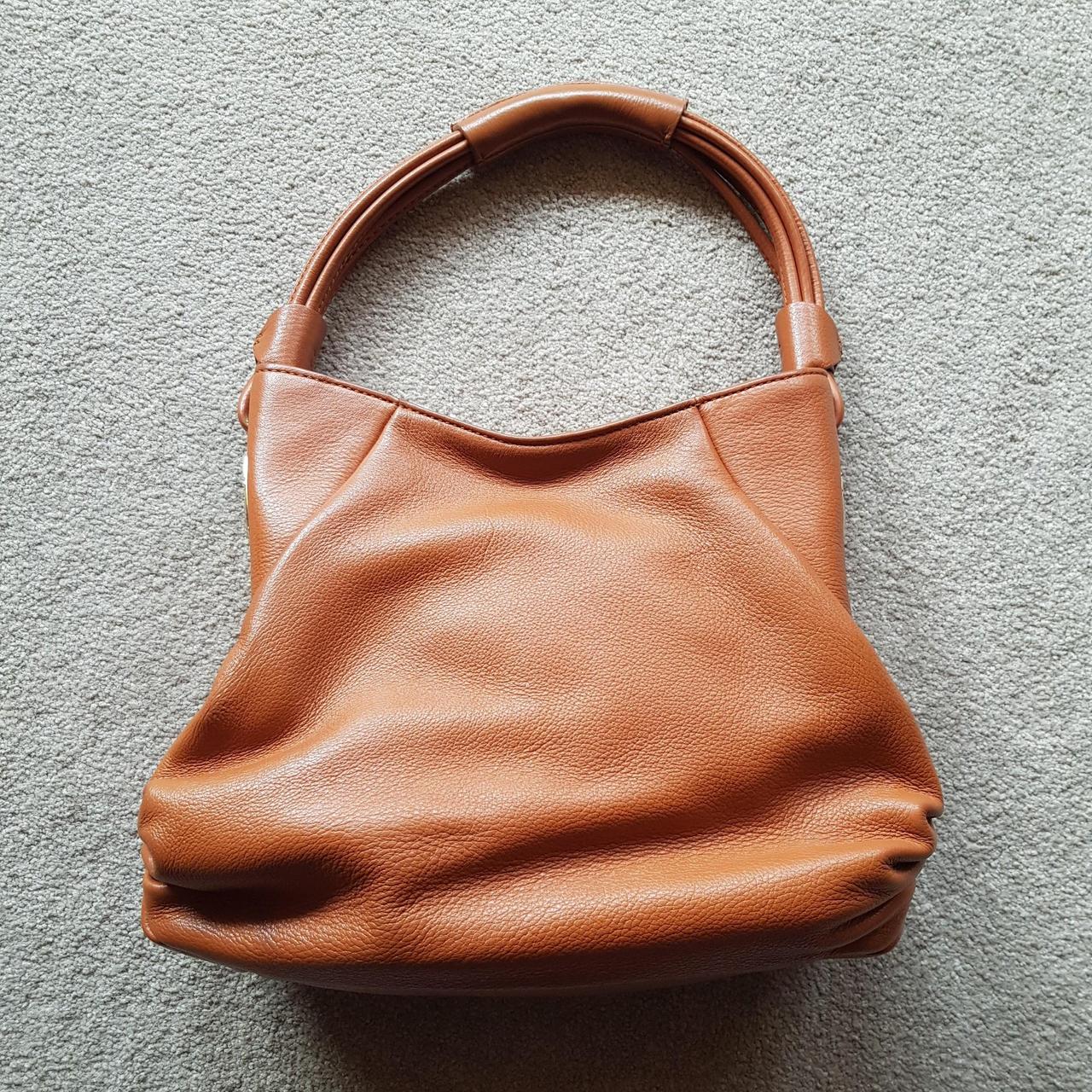 Oroton Tan Hobo Handbag Tan leather Floral Depop