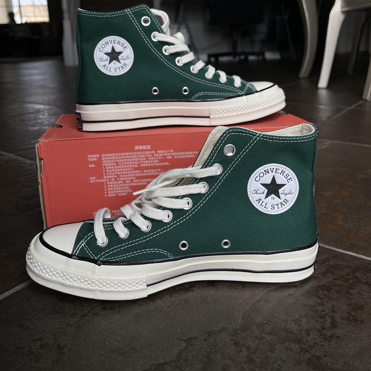 Converse Women's Green Trainers | Depop